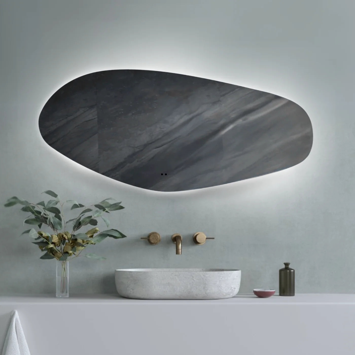 Sanoblu River Badkamerspiegel | Organisch | Met LED verlichting 100 x 60 cm