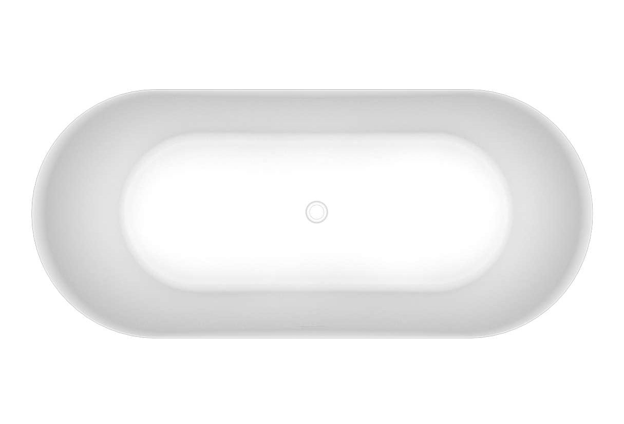 Sanoblu Linea vrijstaand ligbad 180 x 80 cm acryl glans wit met waste