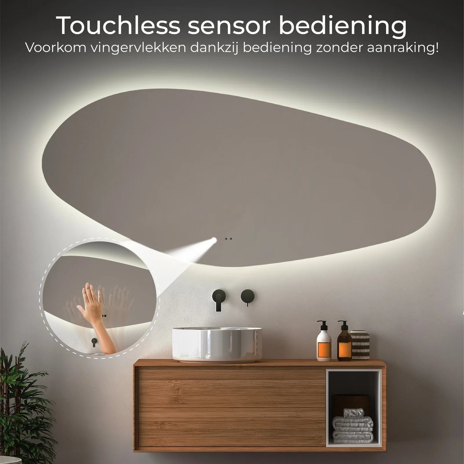 Sanoblu River Badkamerspiegel | Organisch | Met LED verlichting 120 x 60 cm 4