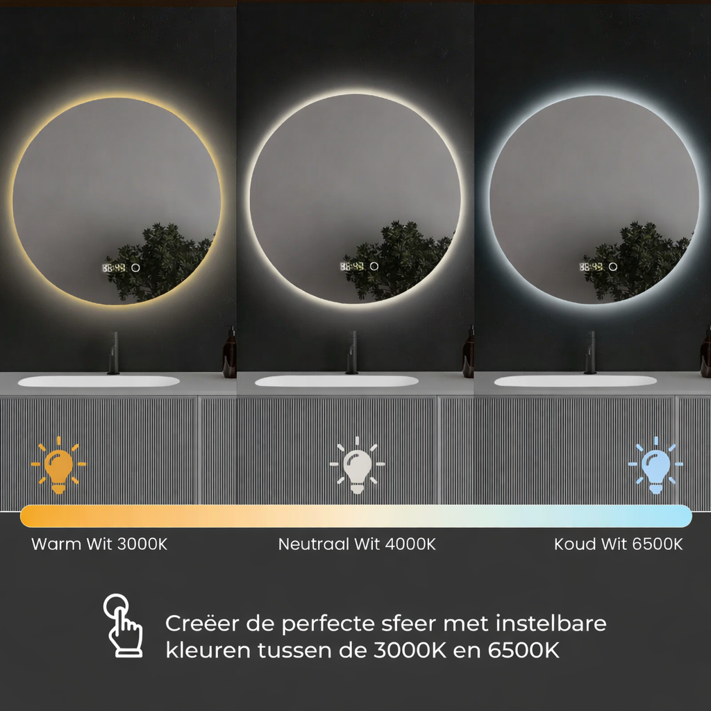 Sanoblu Richmond Badkamerspiegel | Rond | Met LED verlichting 60 cm 6