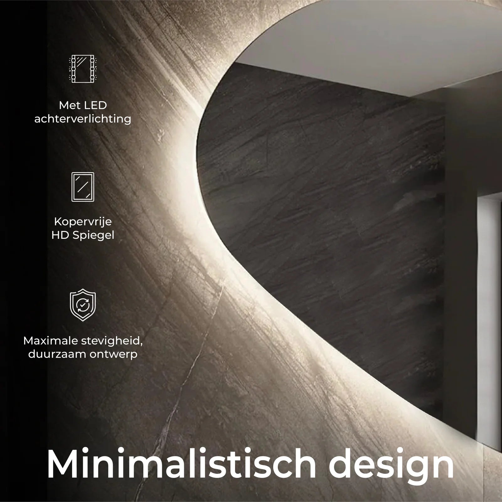 Sanoblu River Badkamerspiegel | Organisch | Met LED verlichting 120 x 60 cm 8