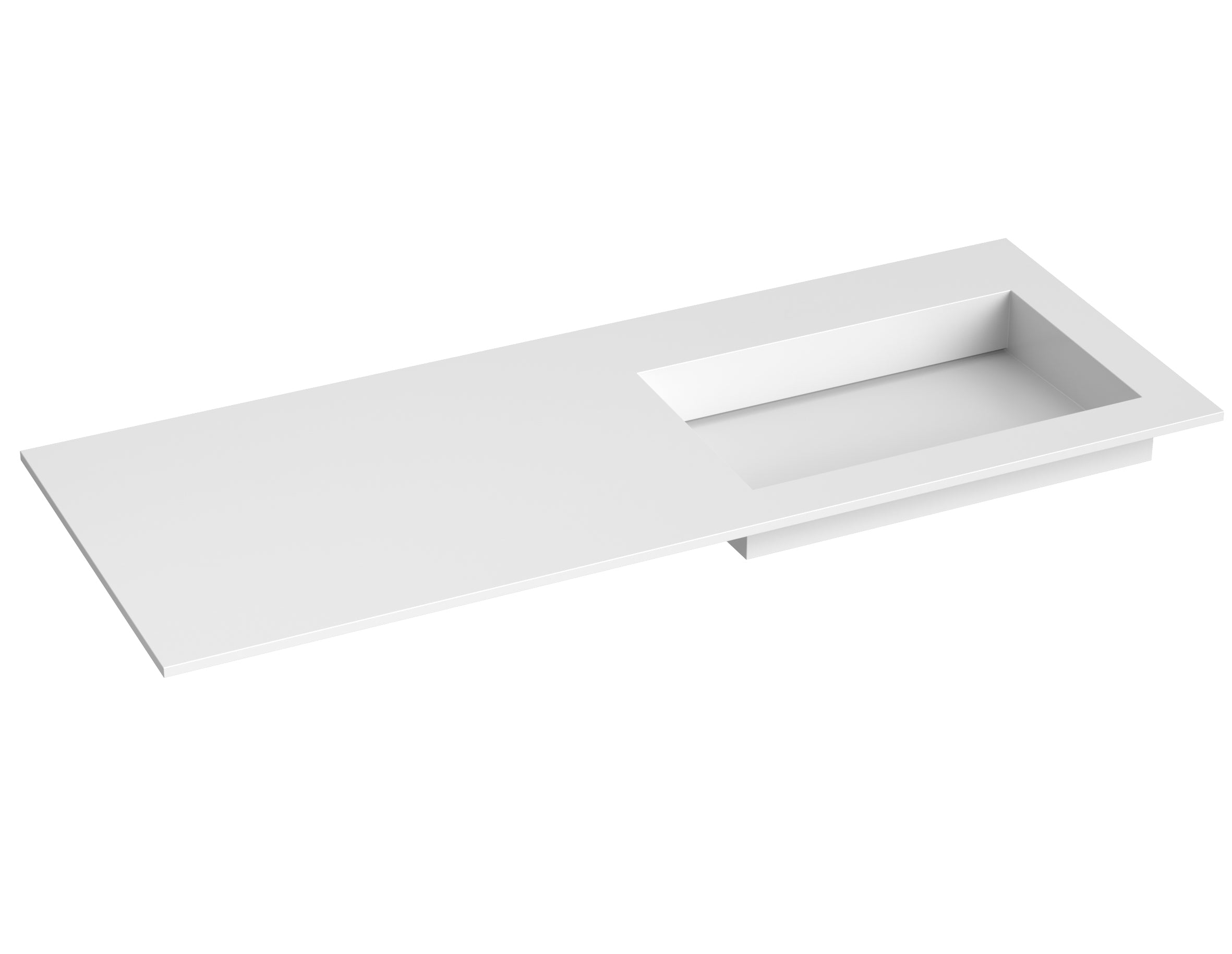 SanoBlu Pure wastafelmeubel 120 cm steenblauw met corian wastafel wasbak rechts