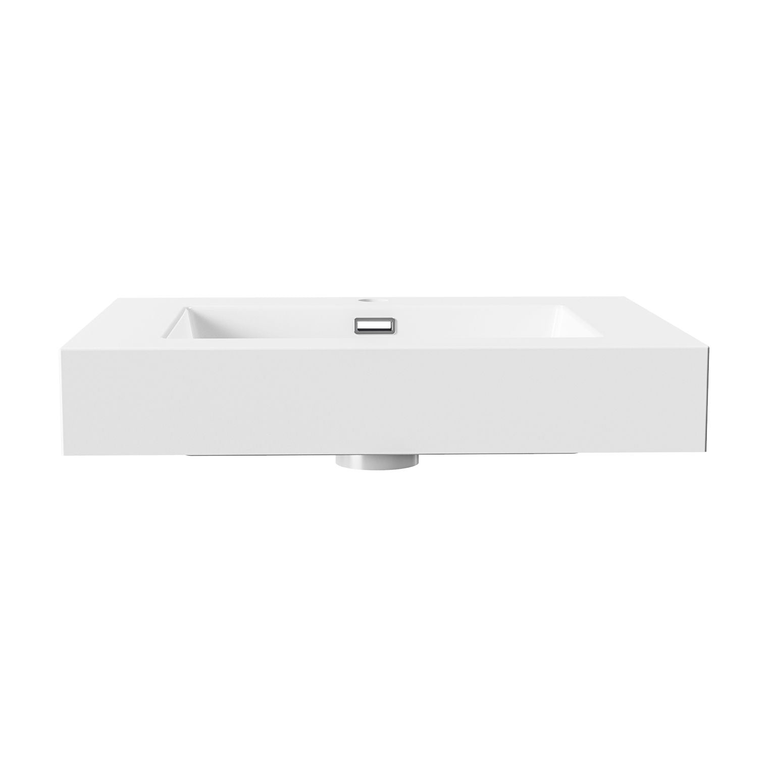 SanoBlu Orosei badkamer meubel 60 cm walnoot ribbelfront met witte wastafel 6