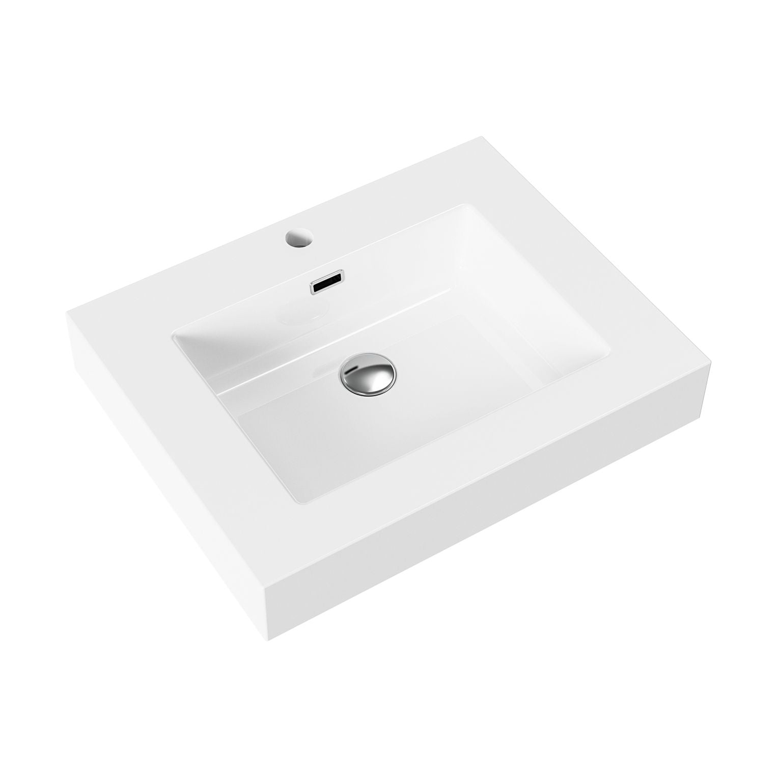 SanoBlu Orosei badkamer meubel 60 cm walnoot ribbelfront met witte wastafel 7