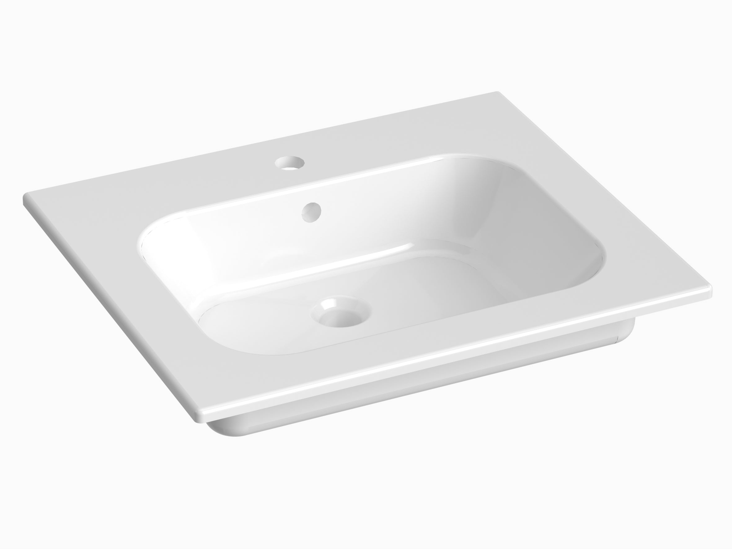 SanoBlu Pure wastafelmeubel 60 cm savanne groen met keramische wastafel
