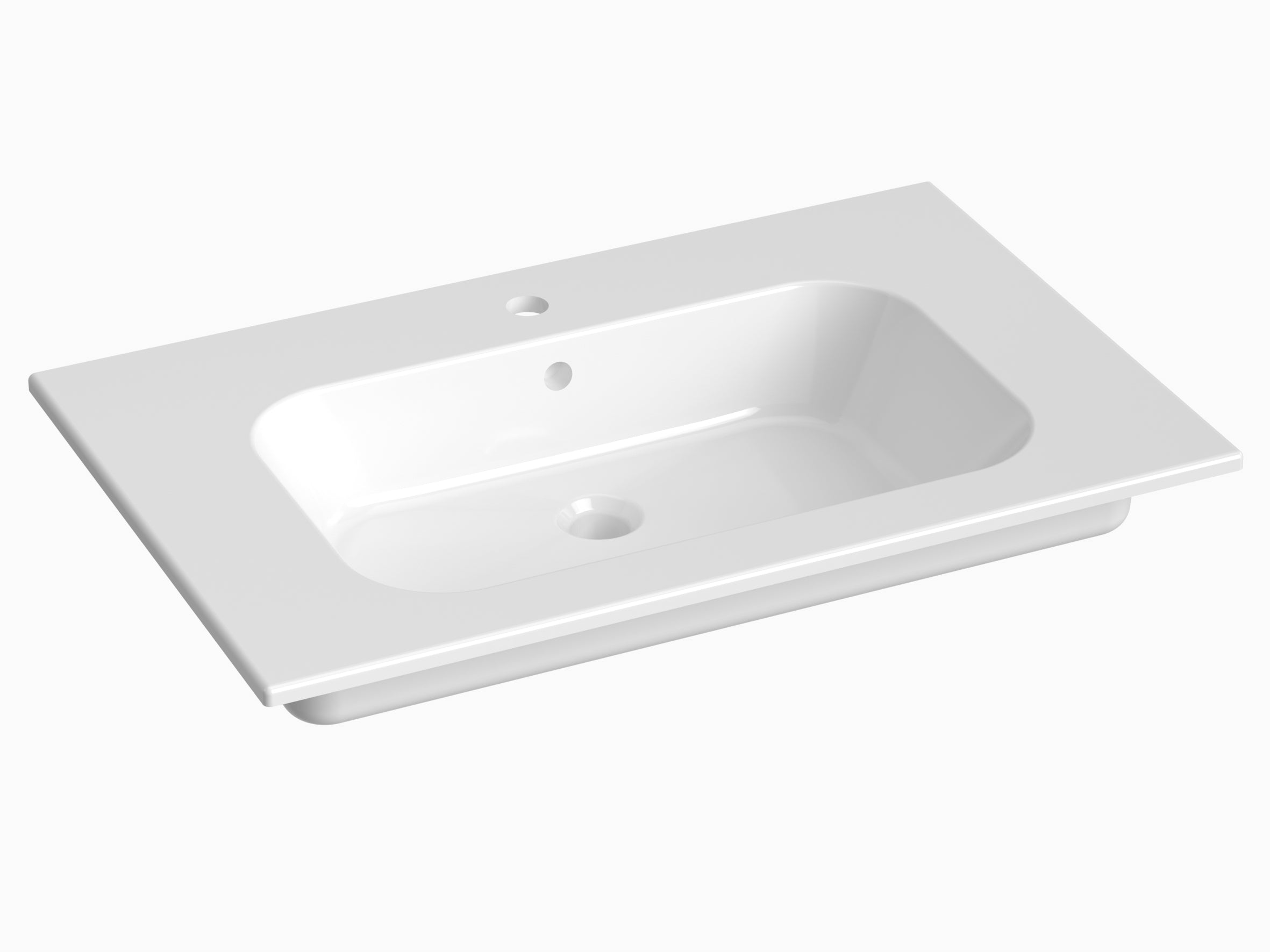 SanoBlu Pure wastafelmeubel 80 cm savanne groen met keramische wastafel