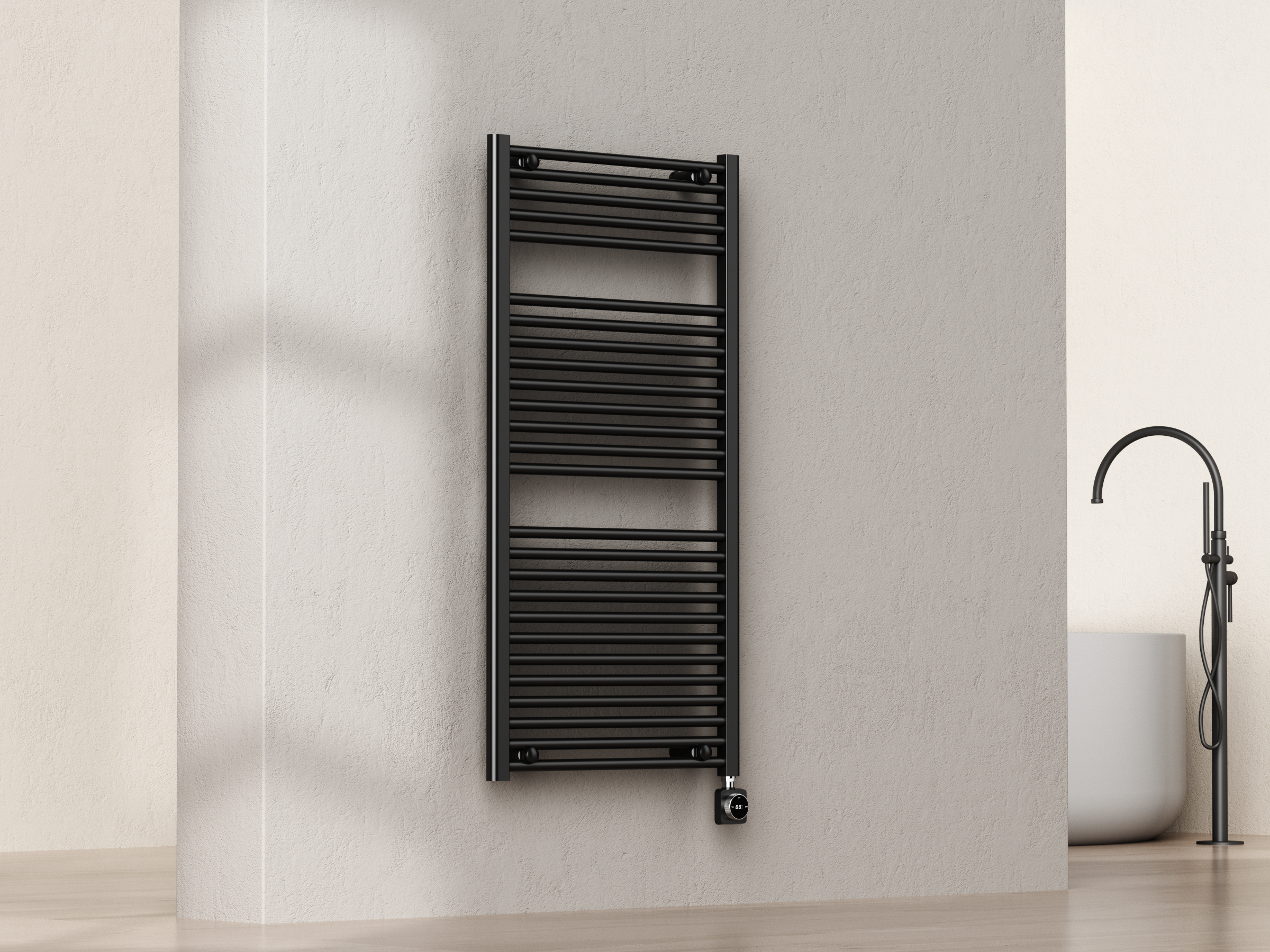 SanoTerra Evo elektrische radiator met smart wifi 118,5x60 cm mat zwart 700W