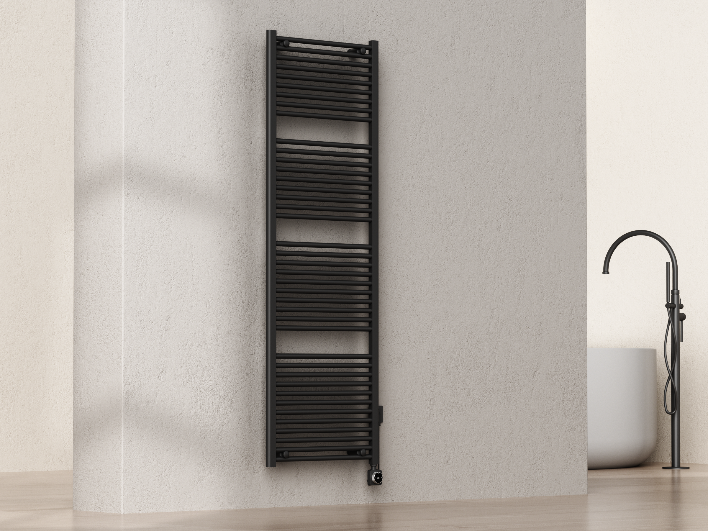 SanoTerra Evo elektrische radiator met smart wifi 181,7x60 cm mat zwart 1000W