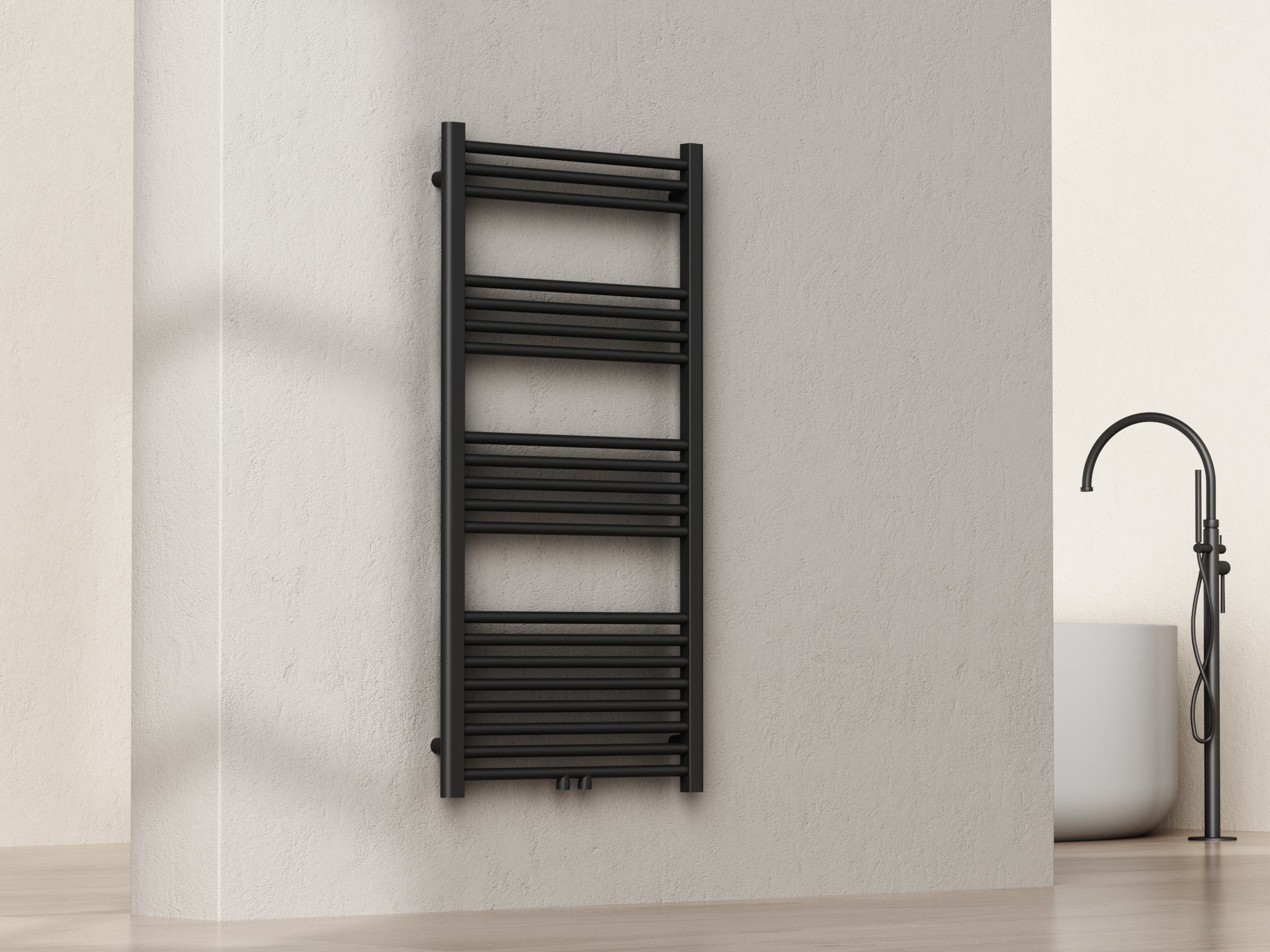 Sanoterra Fero design radiator 120x60 cm mat zwart  524W midden/zij aansluiting