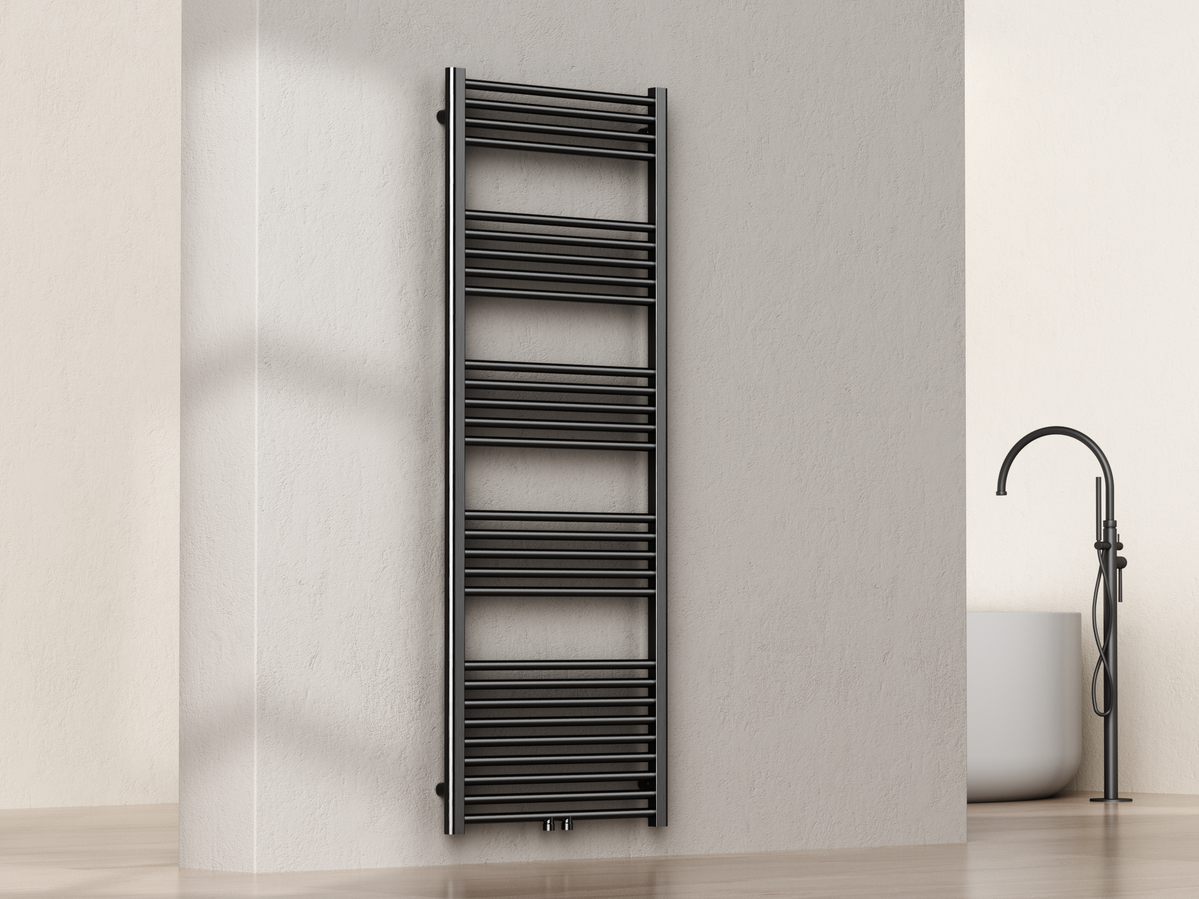Sanoterra Fero design radiator 160x60 cm gun metal 724W midden/zij aansluiting
