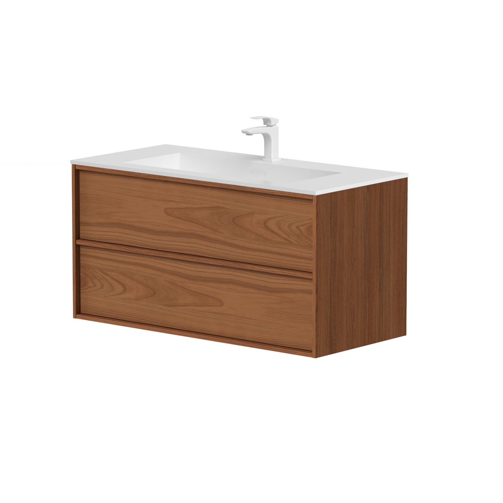 SanoBlu Riva wastafelmeubel 100 cm echt eikenfineer koper met corian wastafel 3