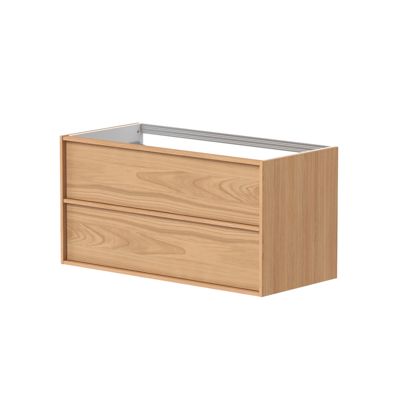 SanoBlu Riva wastafelmeubel 100 cm echt eikenfineer naturel met corian wastafel 3