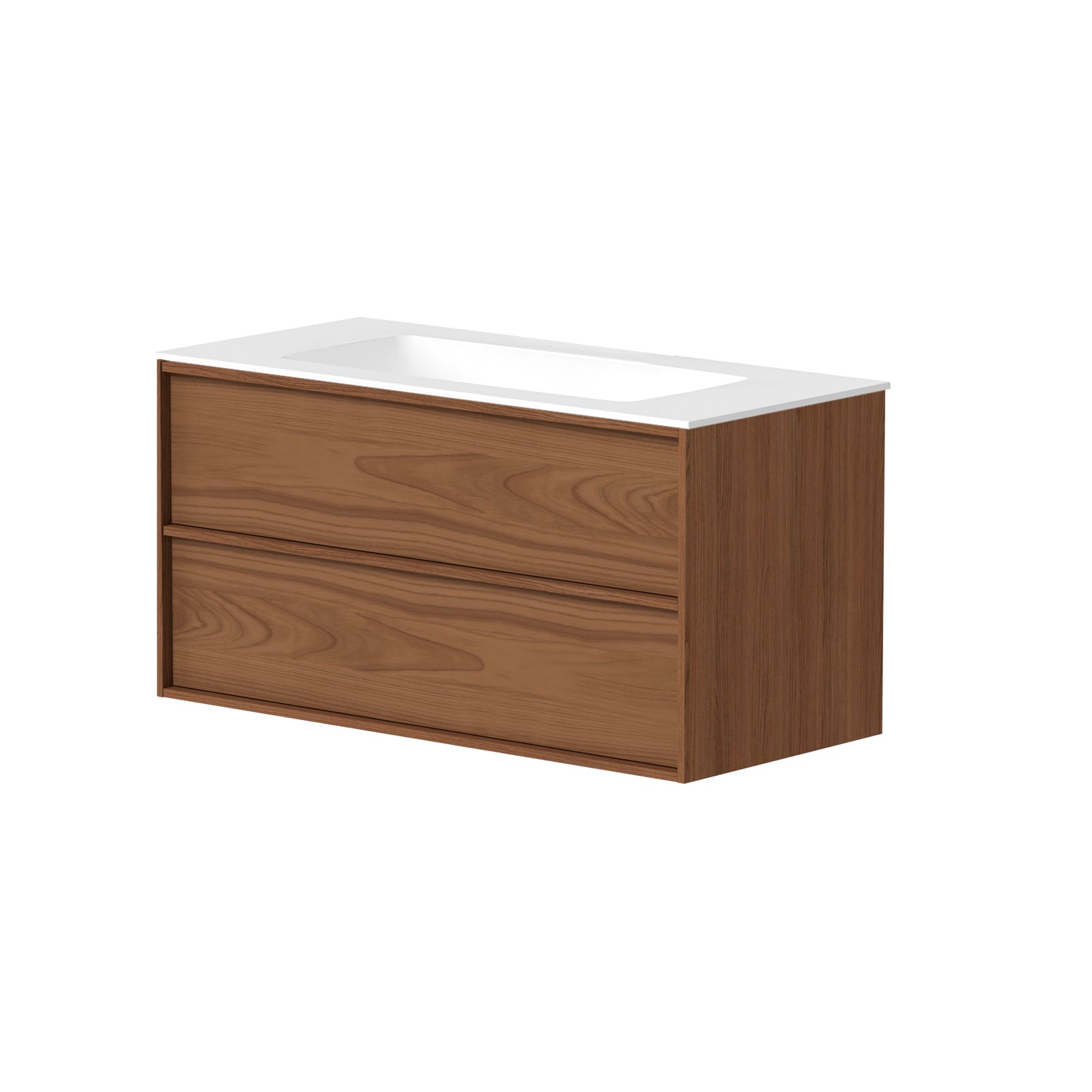 SanoBlu Riva wastafelmeubel 100 cm echt eikenfineer koper met solid surface wastafel 3
