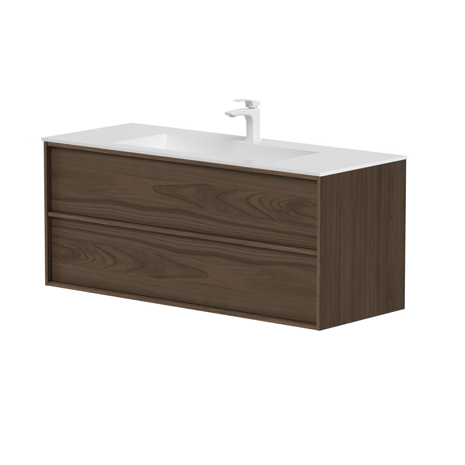 SanoBlu Riva wastafelmeubel 120 cm echt eikenfineer bruin met corian wastafel 3