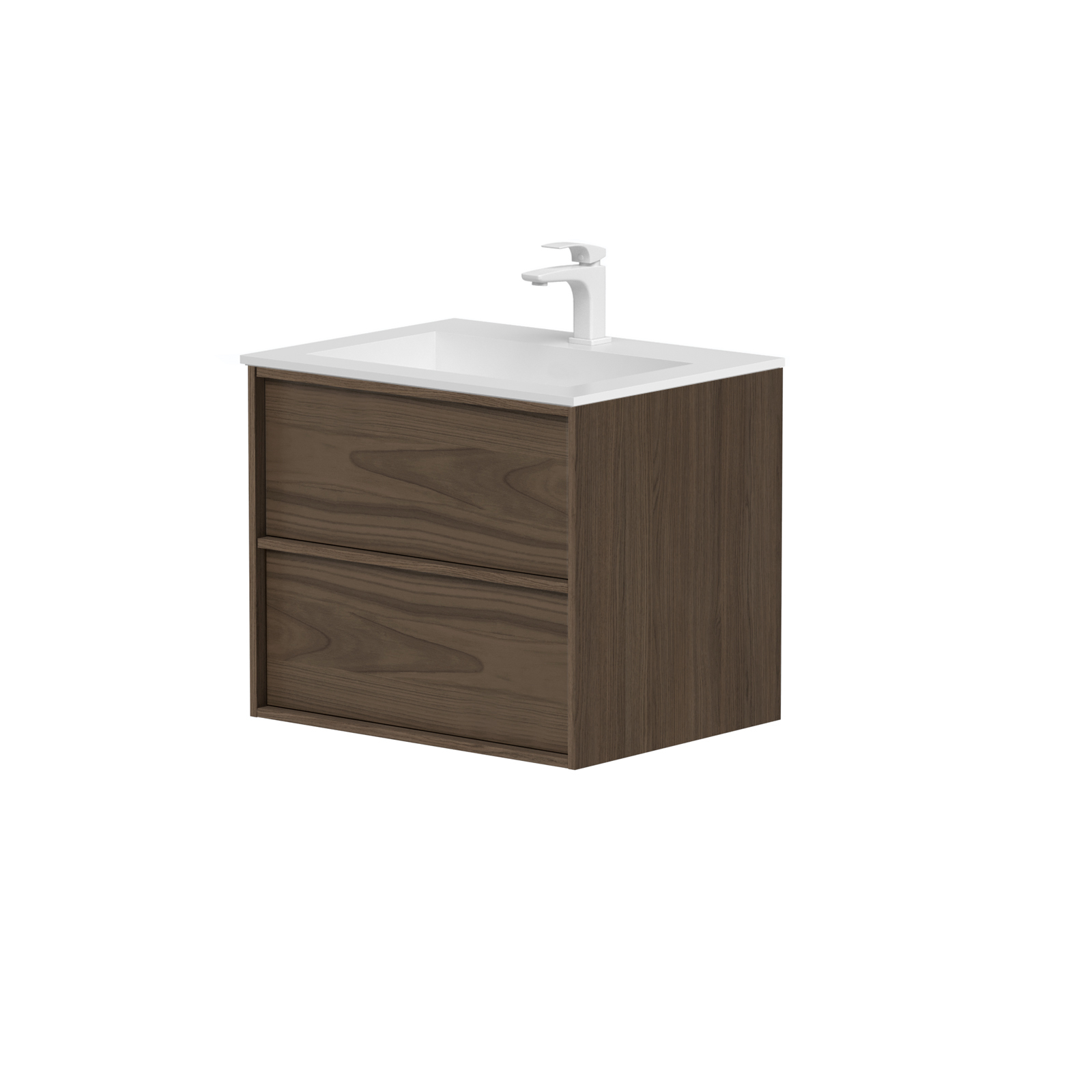 SanoBlu Riva wastafelmeubel 60 cm echt eikenfineer bruin met corian wastafel 3
