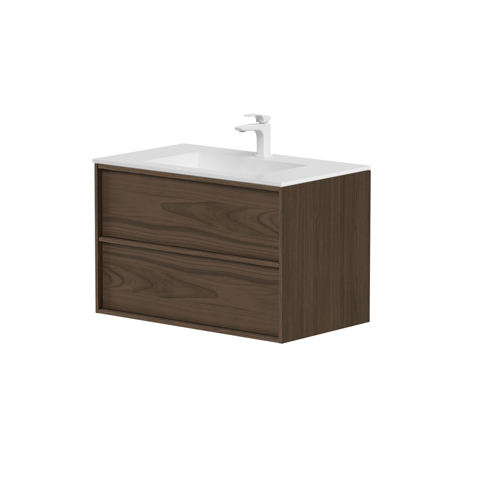 SanoBlu Riva wastafelmeubel 80 cm echt eikenfineer bruin met corian wastafel 3