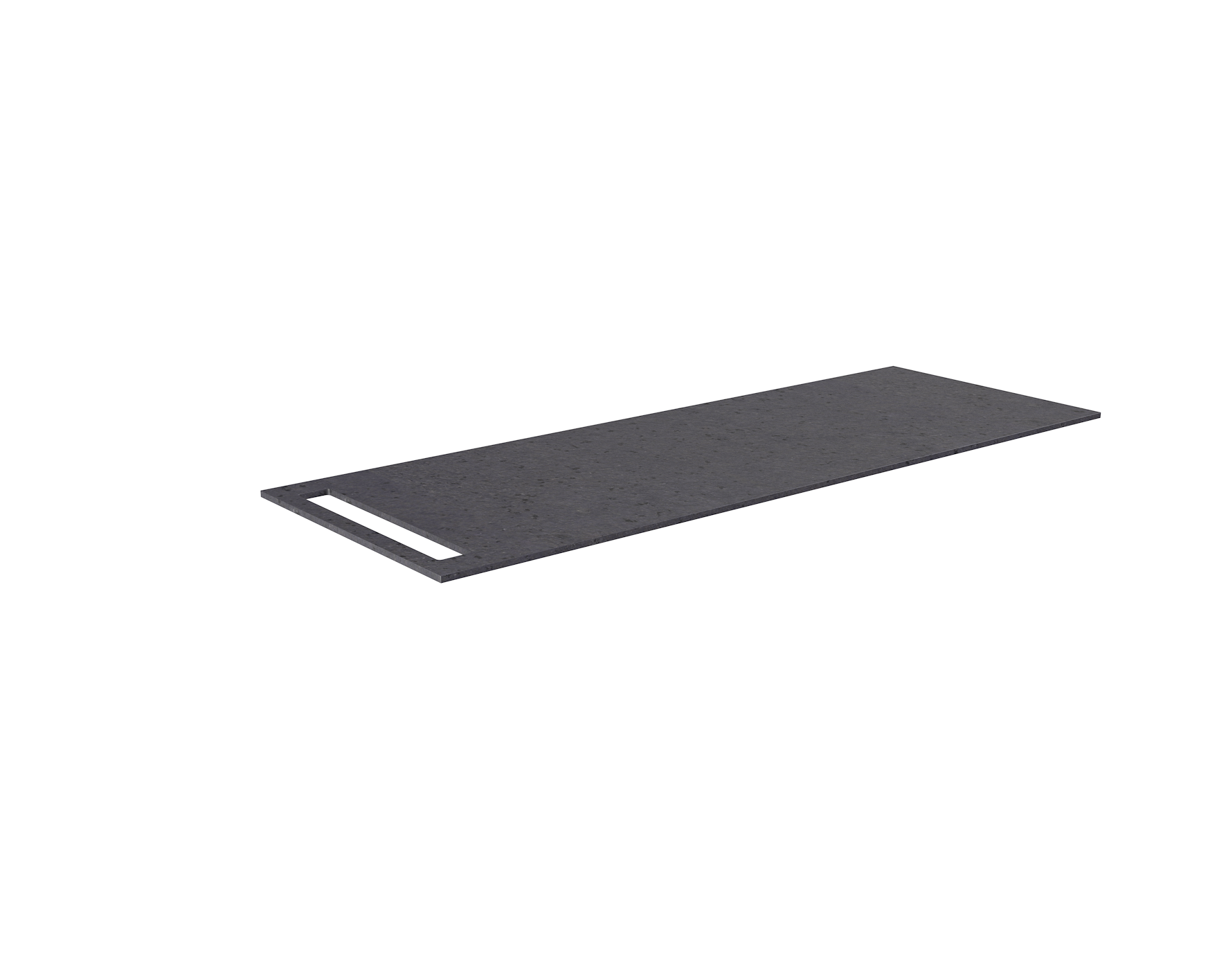 SanoBlu HPL wastafelblad 130 cm black moon met handdoekuitsparing aan één zijde