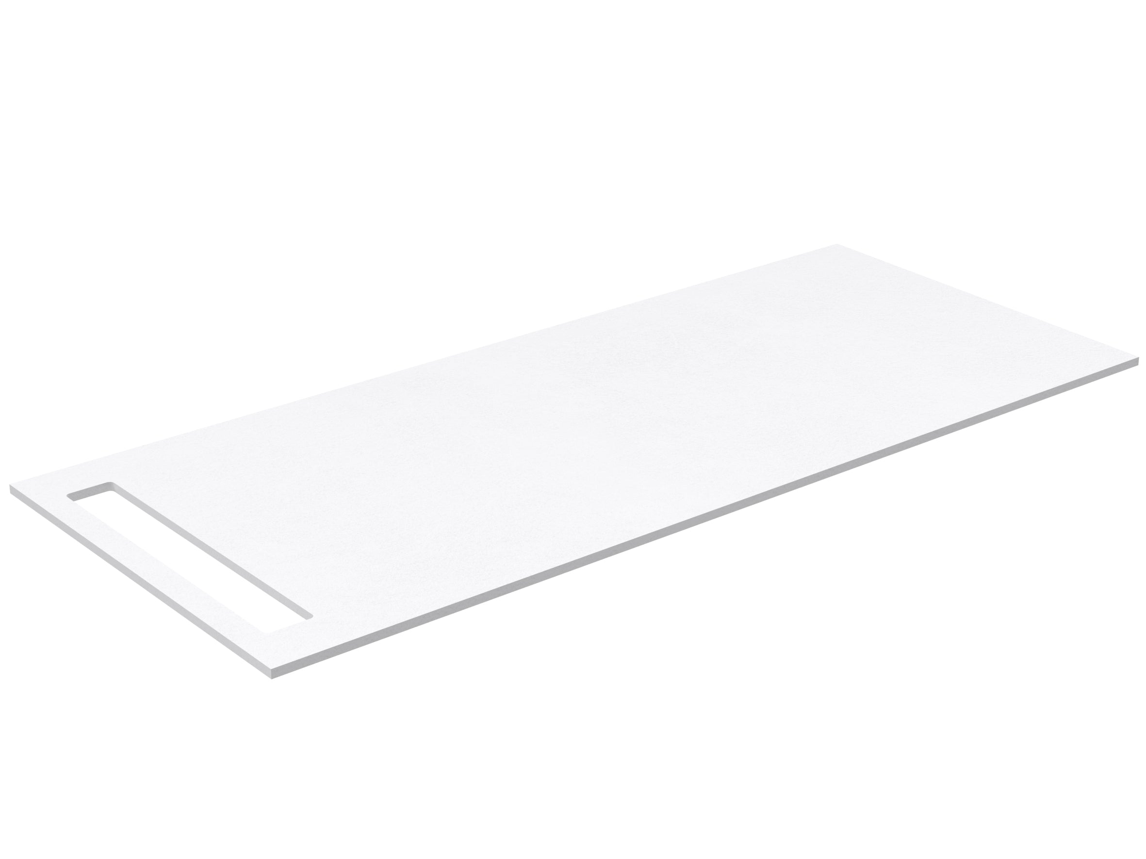 SanoBlu HPL wastafelblad 110 cm mat wit met handdoekuitsparing aan één zijde