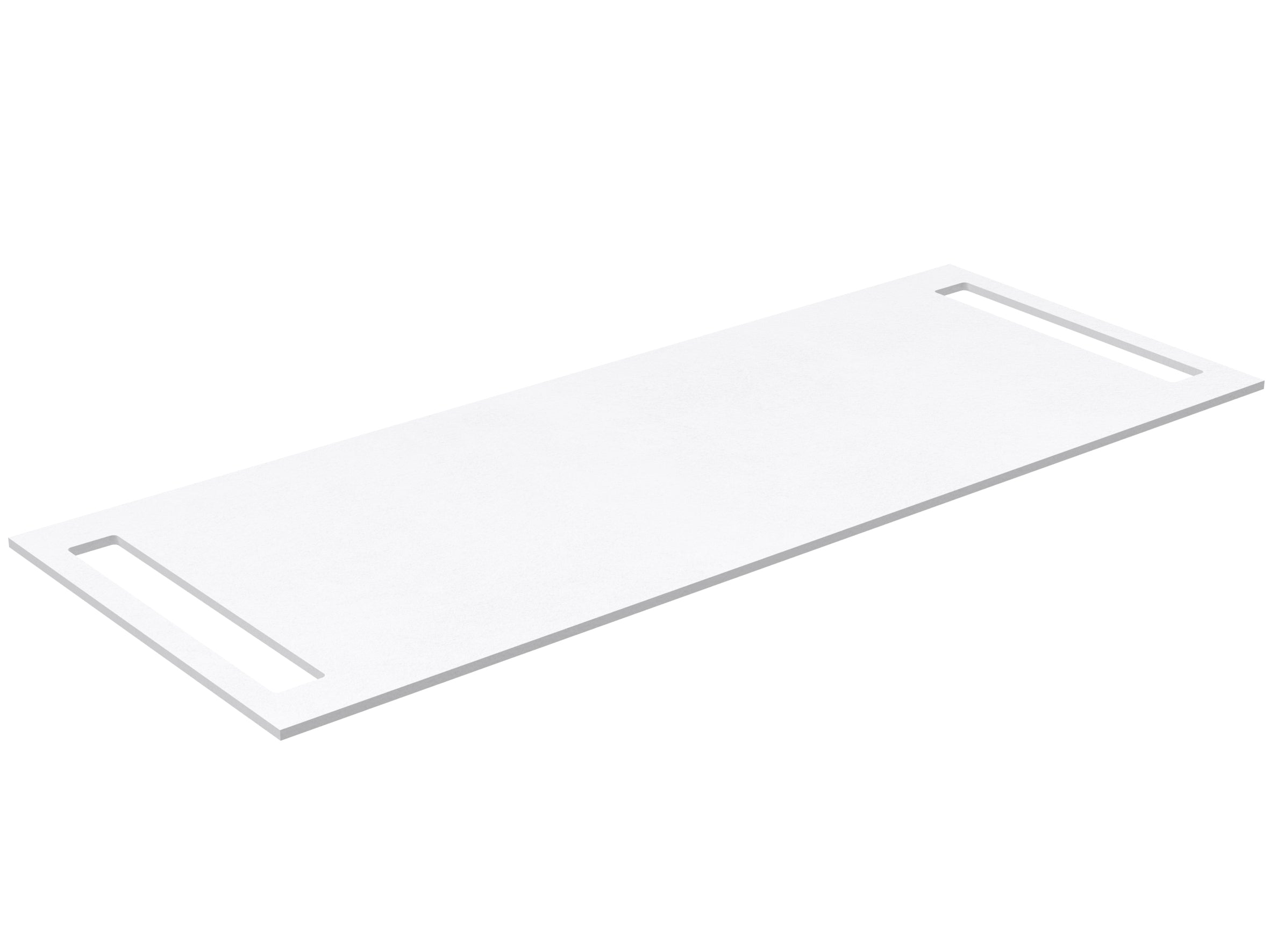 SanoBlu HPL wastafelblad 120 cm mat wit met handdoekuitsparing aan beide zijden