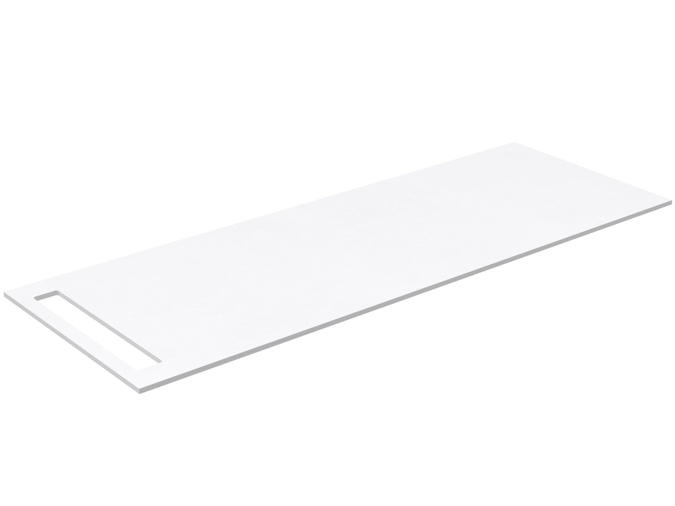 SanoBlu HPL wastafelblad 130 cm mat wit met handdoekuitsparing aan één zijde