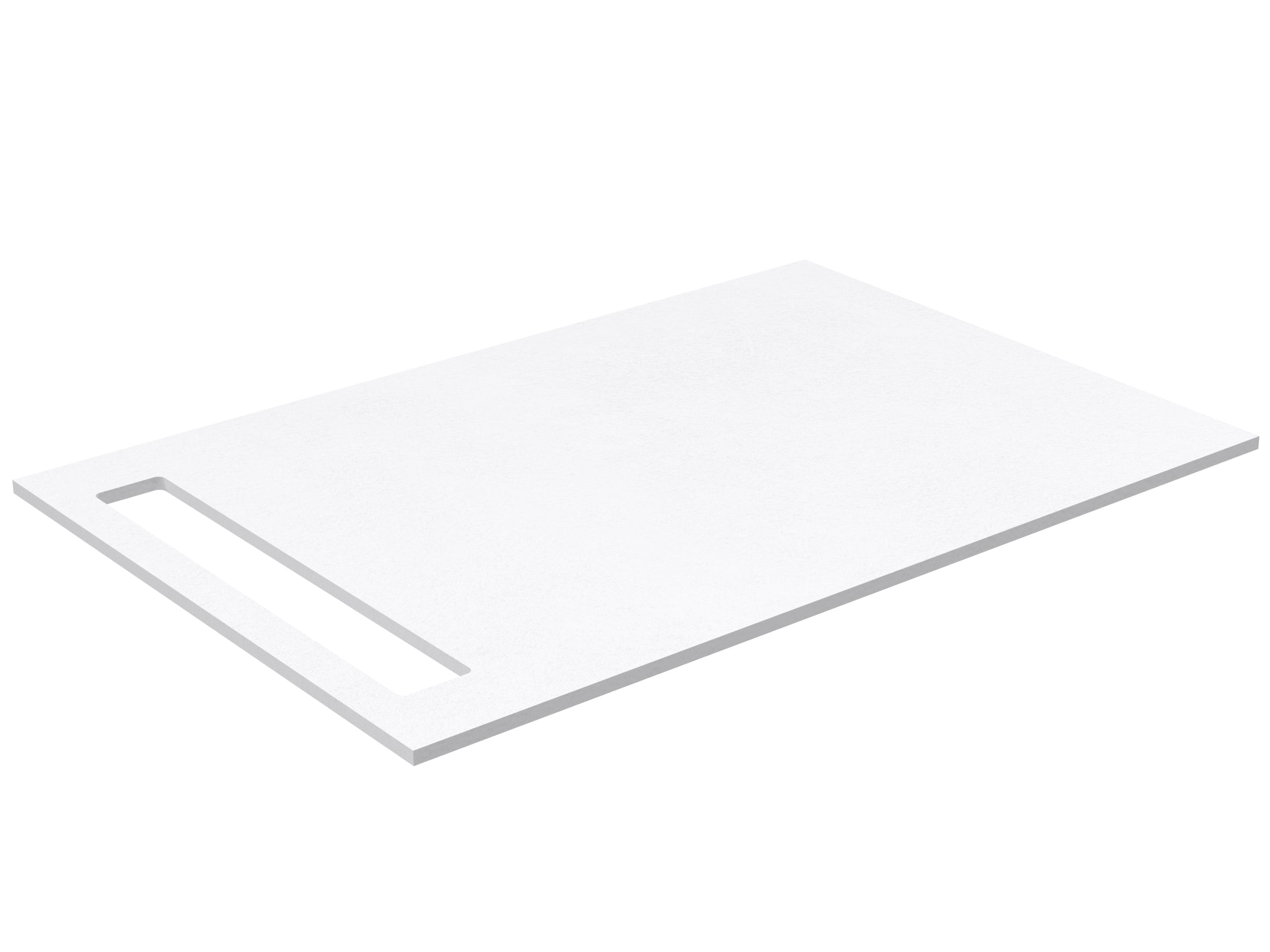 SanoBlu HPL topblad 70 cm mat wit met handdoekuitsparing aan één zijde