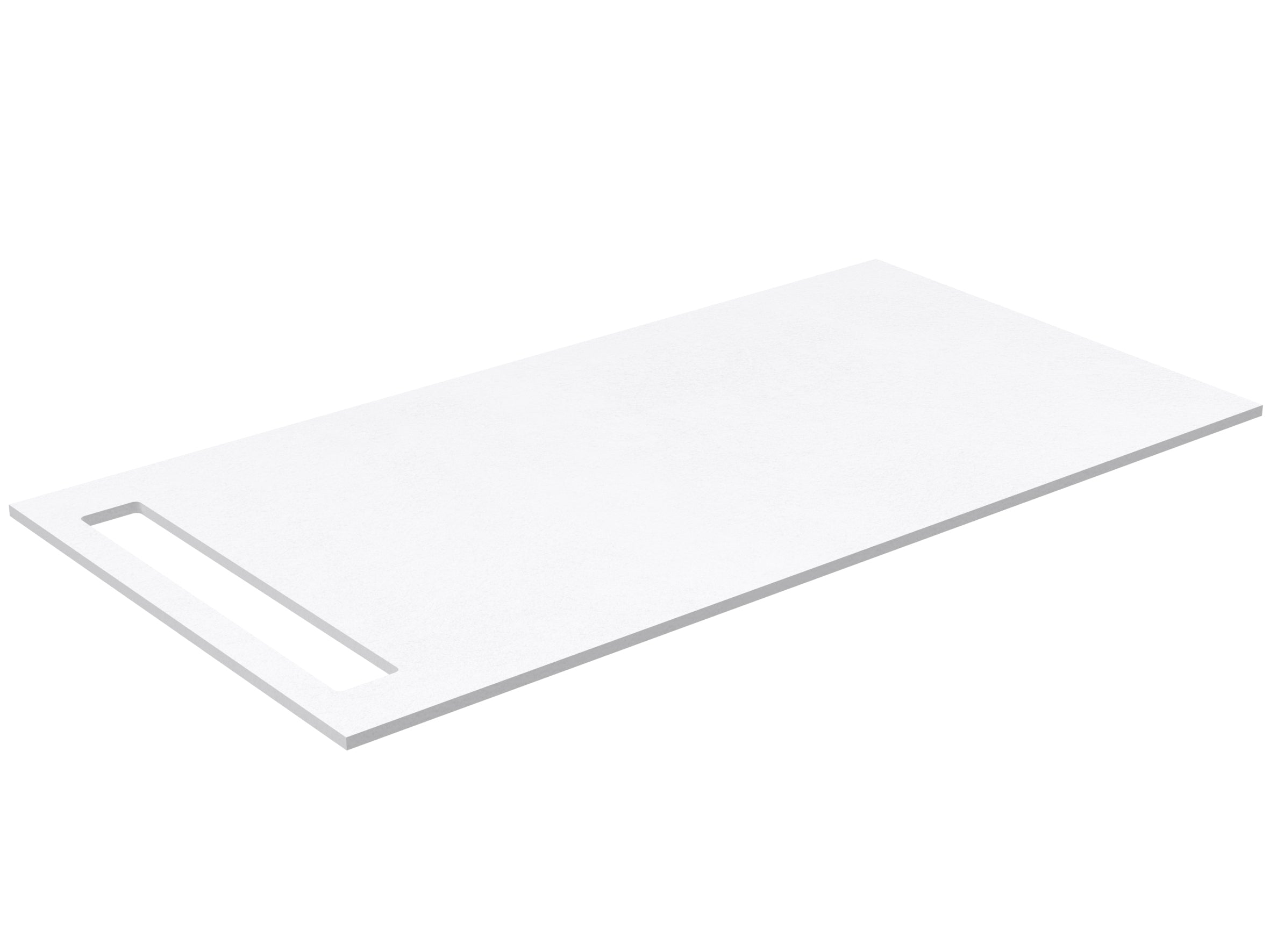 SanoBlu HPL wastafelblad 90 cm mat wit met handdoekuitsparing aan één zijde