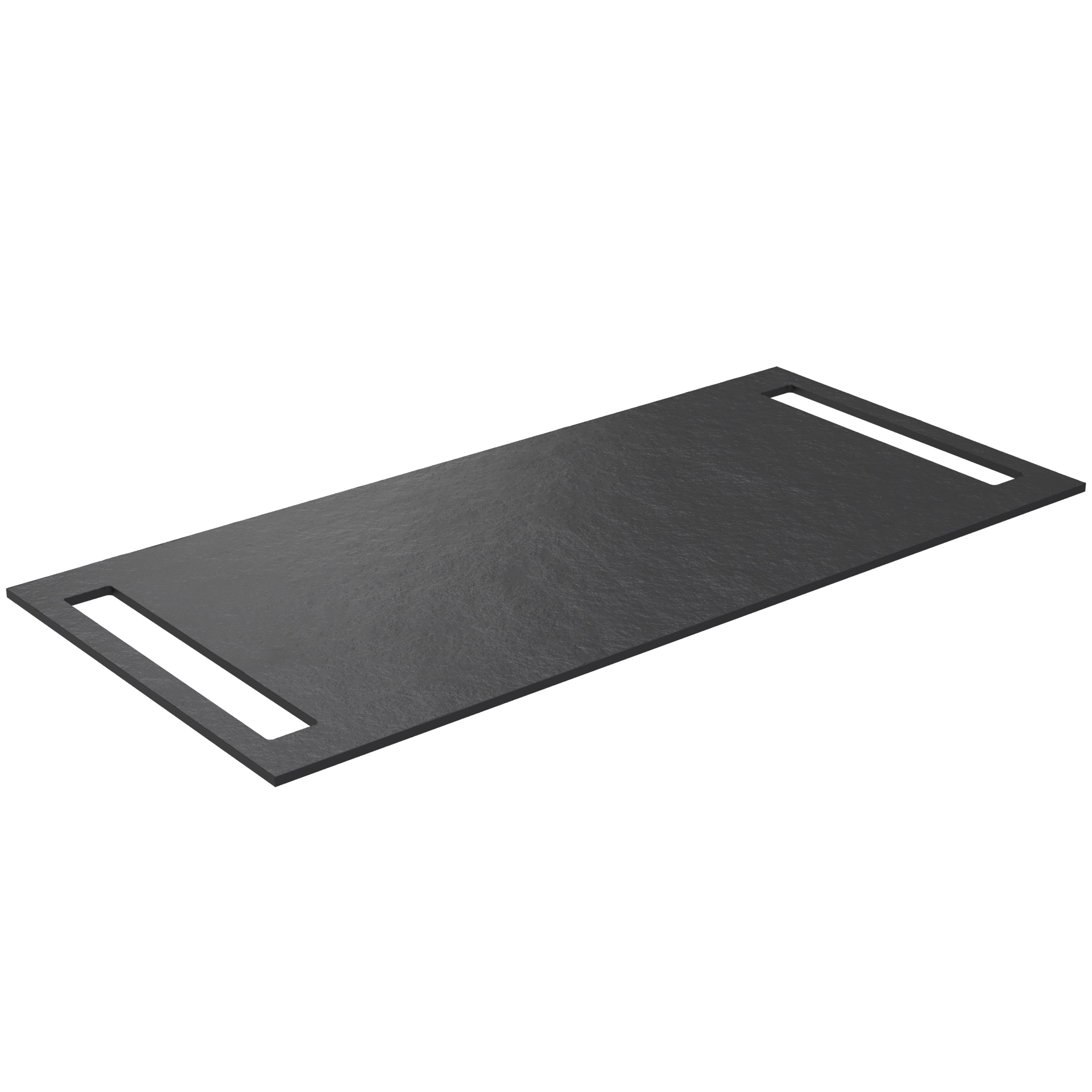 SanoBlu HPL wastafelblad 100 cm black lava met handdoekuitsparing aan beide zijden