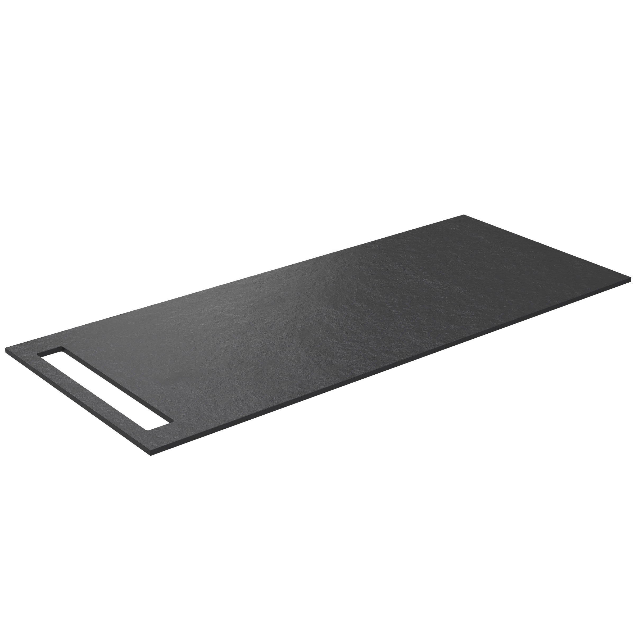SanoBlu HPL wastafelblad 110 cm black lava met handdoekuitsparing aan één zijde