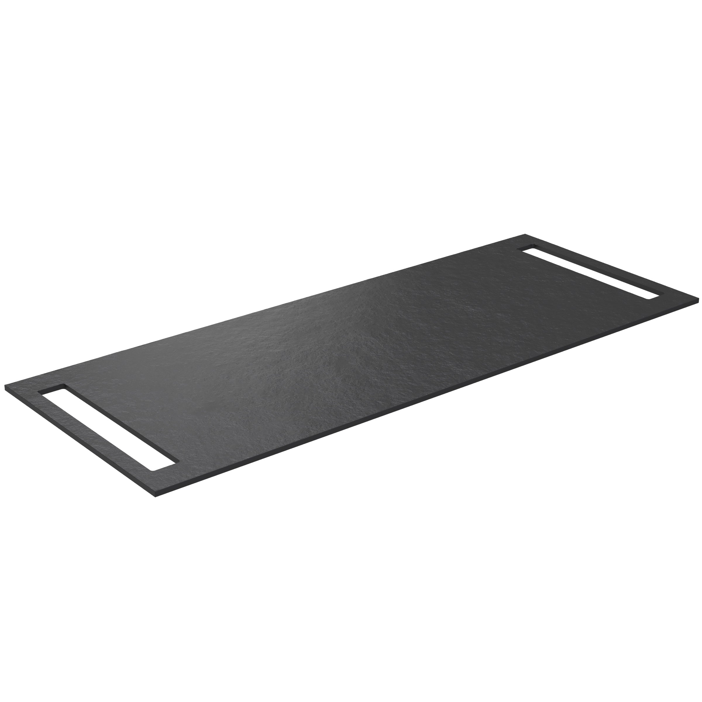 SanoBlu HPL wastafelblad 120 cm black lava met handdoekuitsparing aan beide zijden