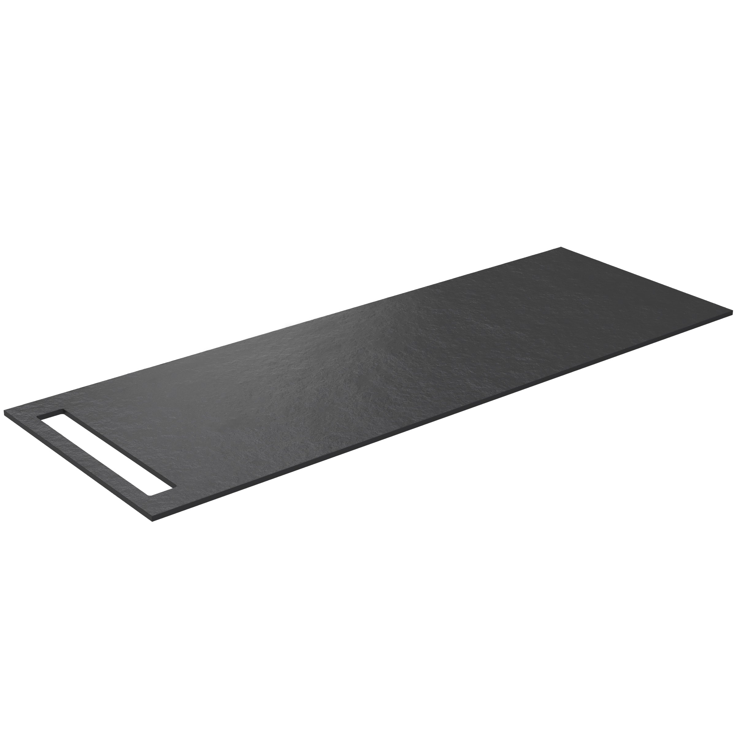 SanoBlu HPL wastafelblad 130 cm black lava met handdoekuitsparing aan één zijde