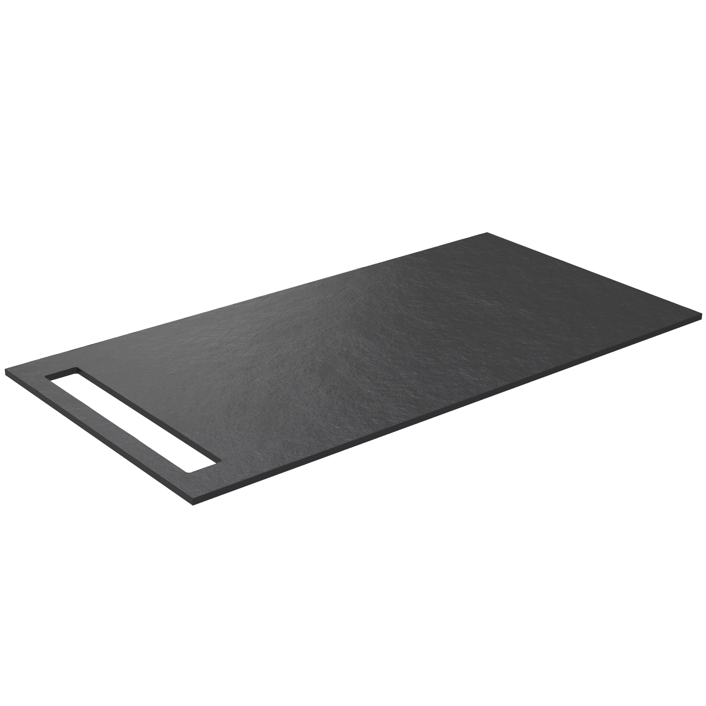 SanoBlu HPL wastafelblad 90 cm black lava met handdoekuitsparing aan één zijde