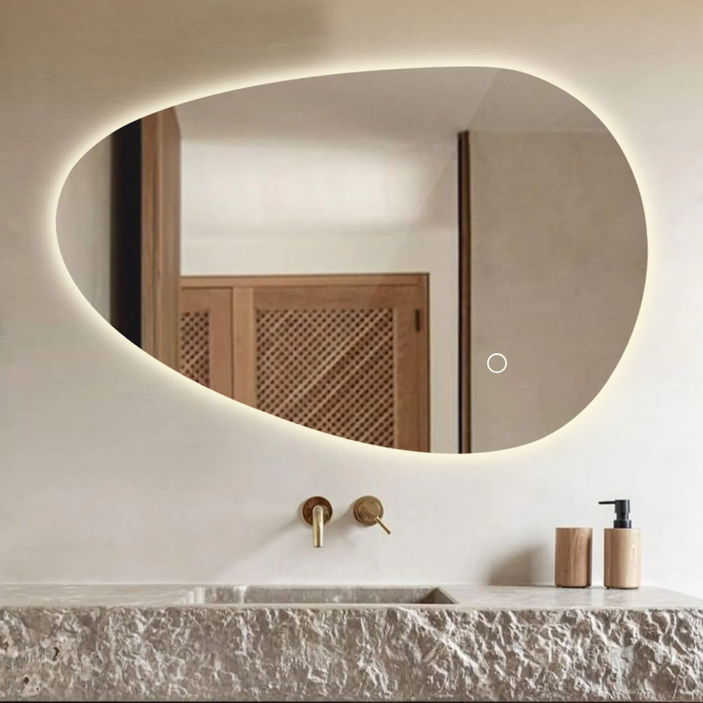 Sanoblu Aura Badkamerspiegel | Organisch | Met LED verlichting 120 cm