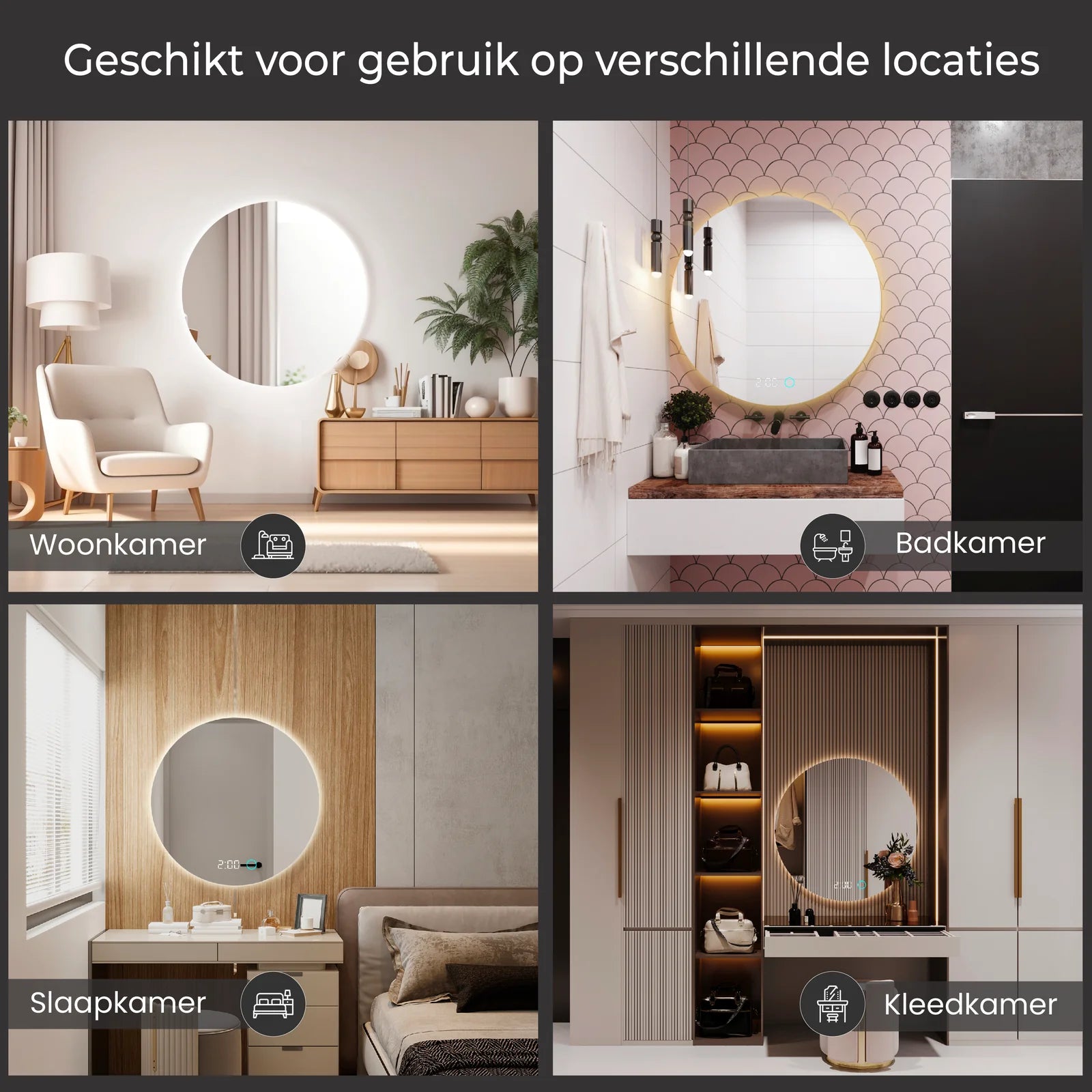 Sanoblu Richmond Badkamerspiegel | Rond | Met LED verlichting 60 cm