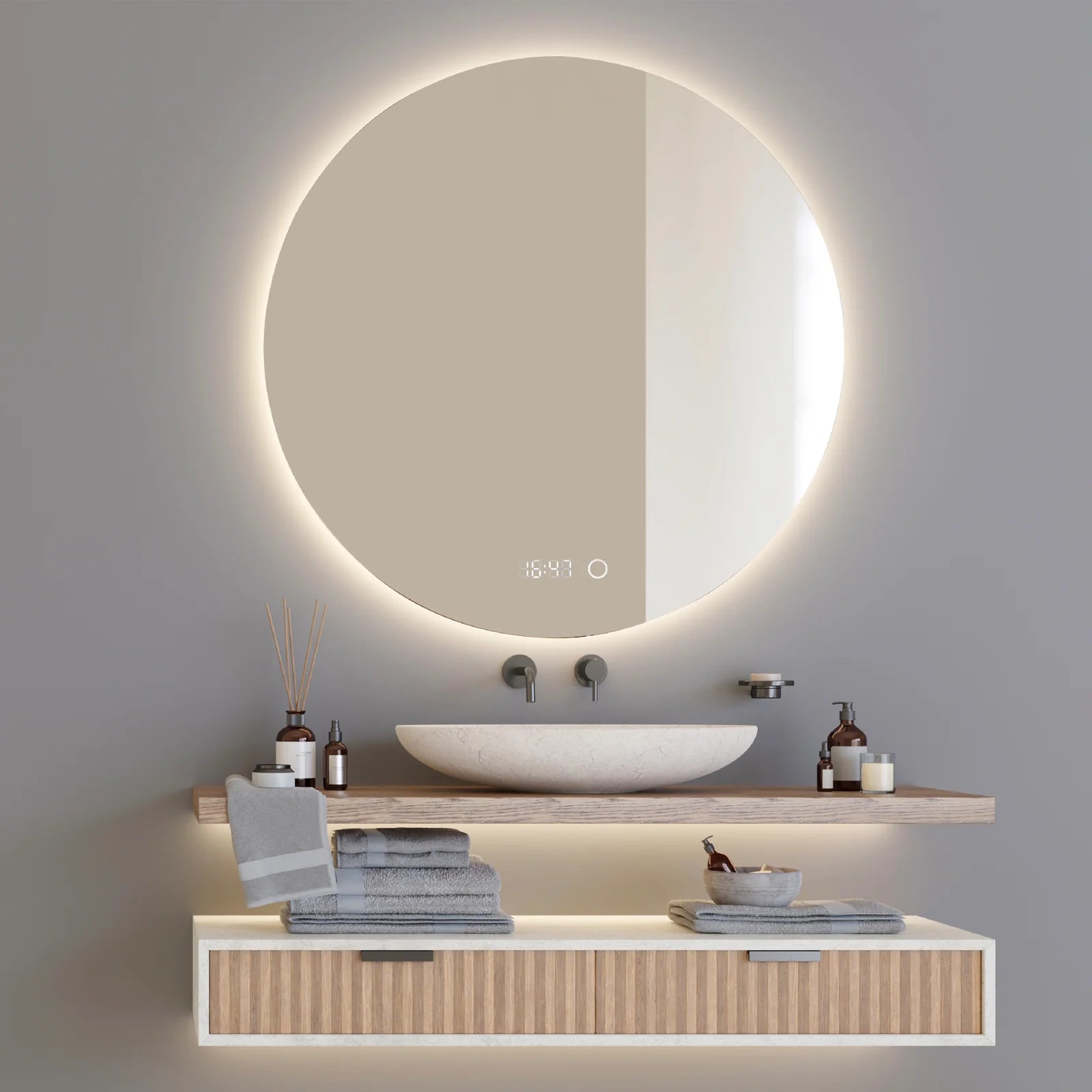 Sanoblu Richmond Badkamerspiegel | Rond | Met LED verlichting 100 cm