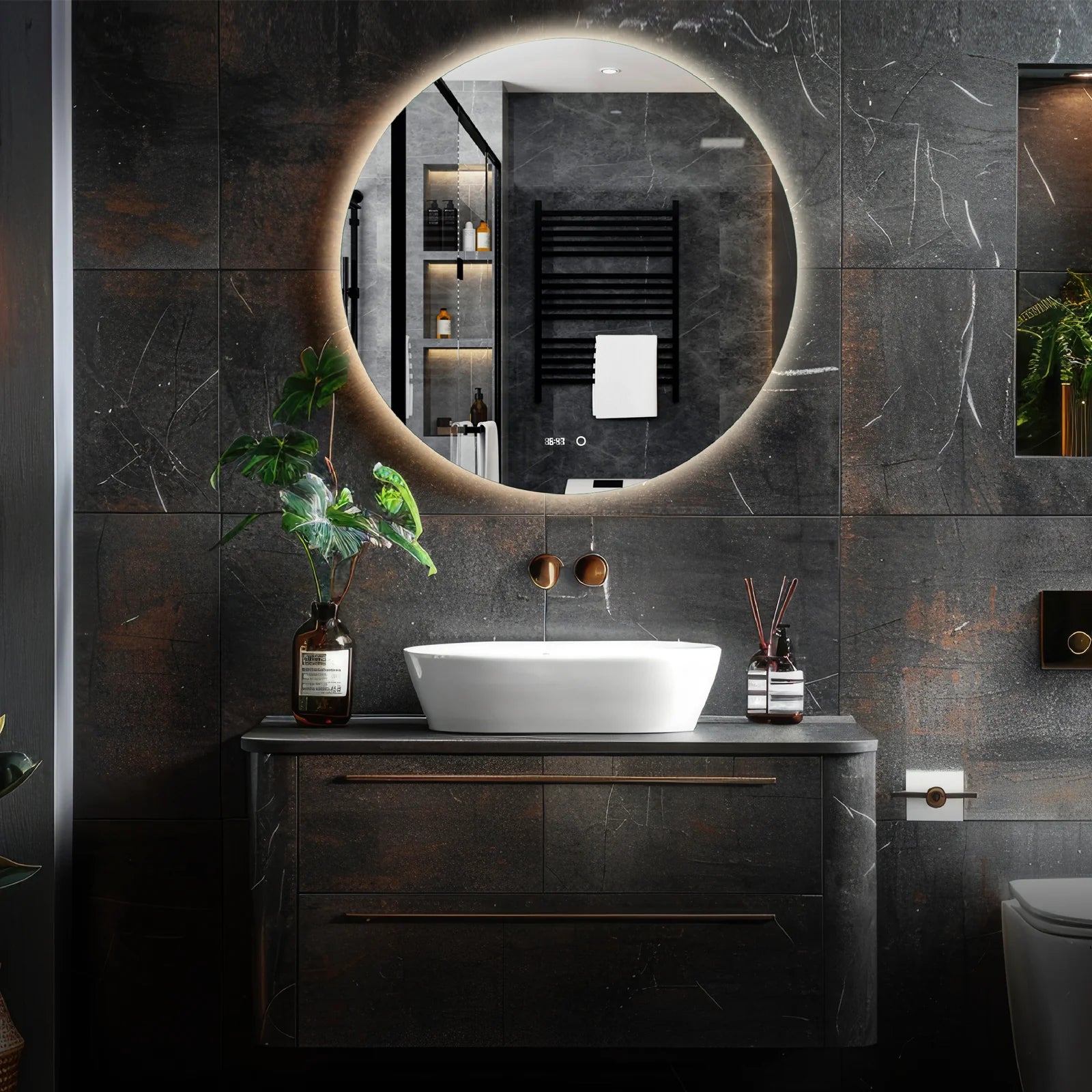 Sanoblu Richmond Badkamerspiegel | Rond | Met LED verlichting 80 cm