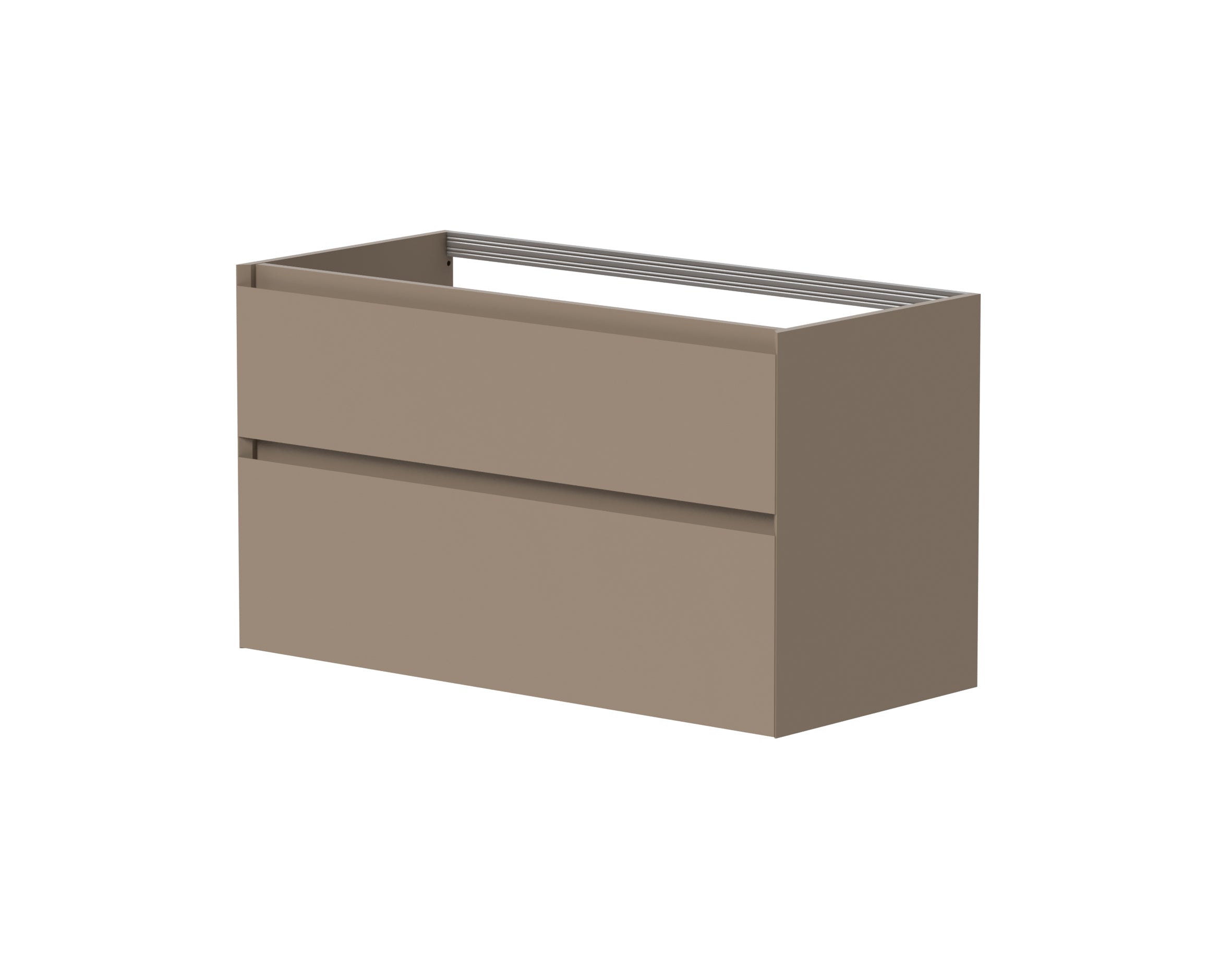 SanoBlu Pure wastafelmeubel 100 cm cacao bruin met keramische wastafel 5