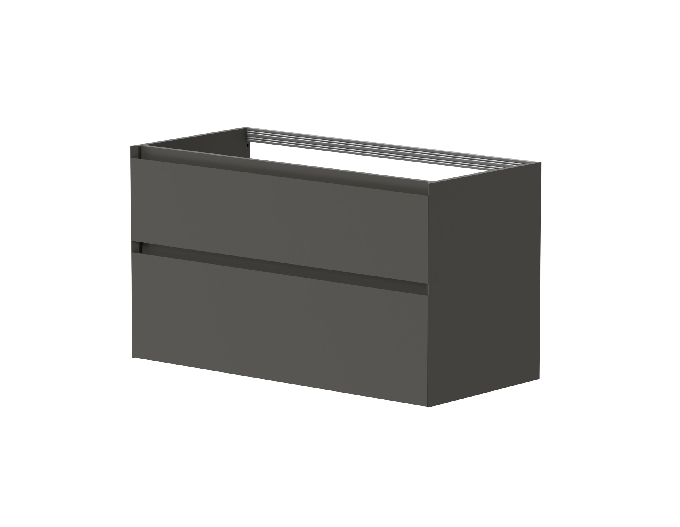 SanoBlu Pure wastafelmeubel 120 cm antracietgrijs met corian wastafel wasbak rechts