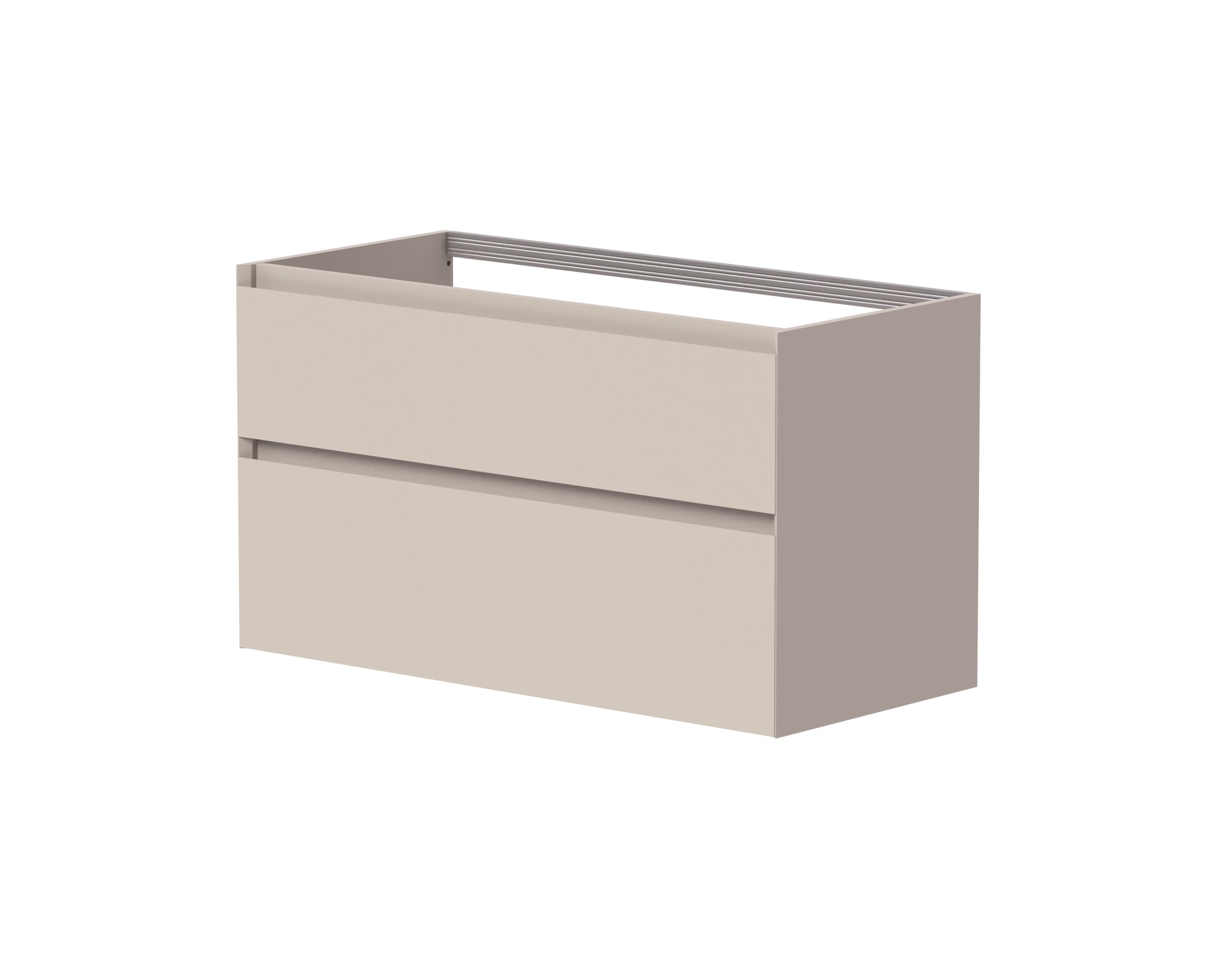 SanoBlu Pure wastafelmeubel 100 cm cashmere grijs met corian wastafel