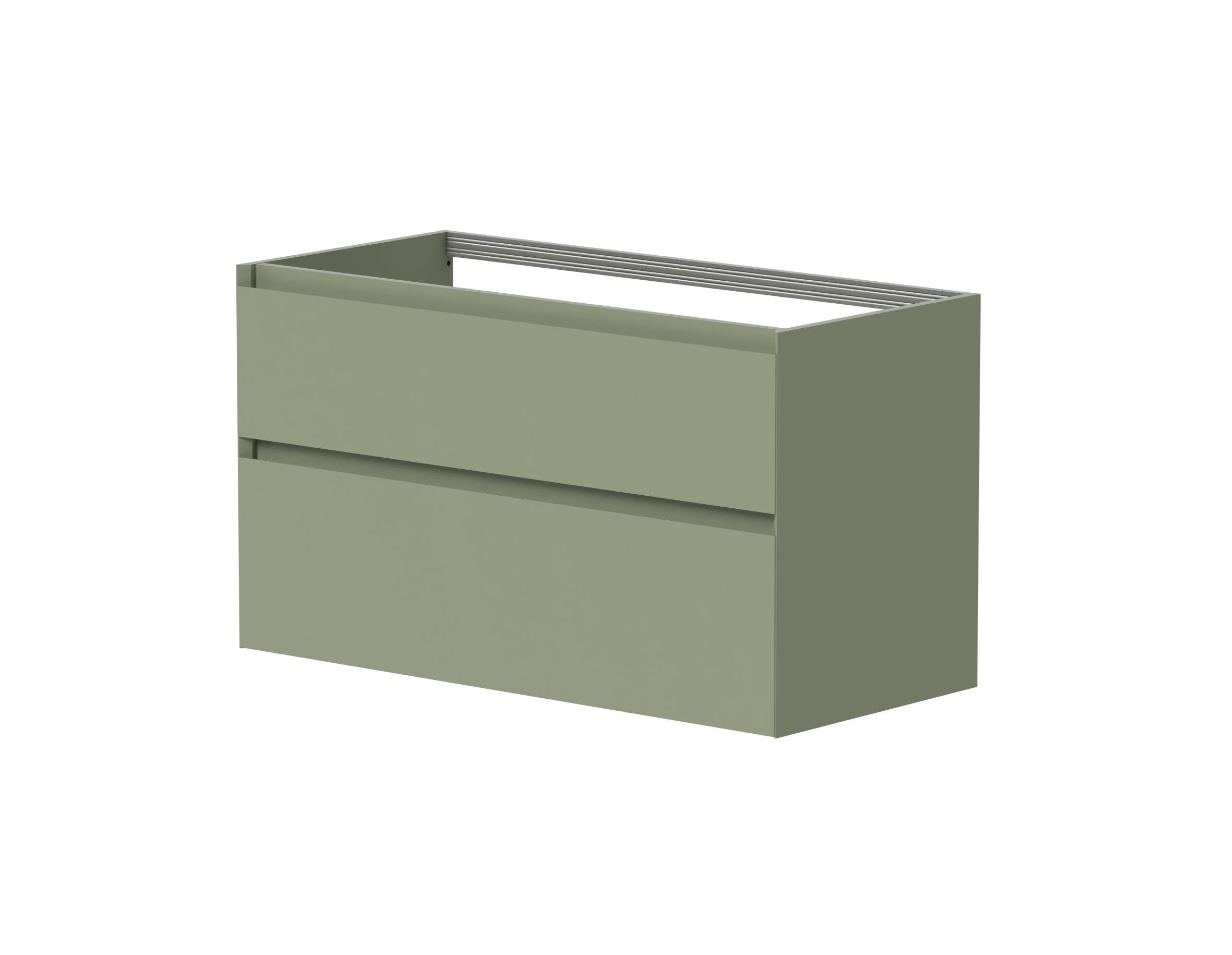 SanoBlu Pure wastafelmeubel 100 cm savanne groen met keramische wastafel 4