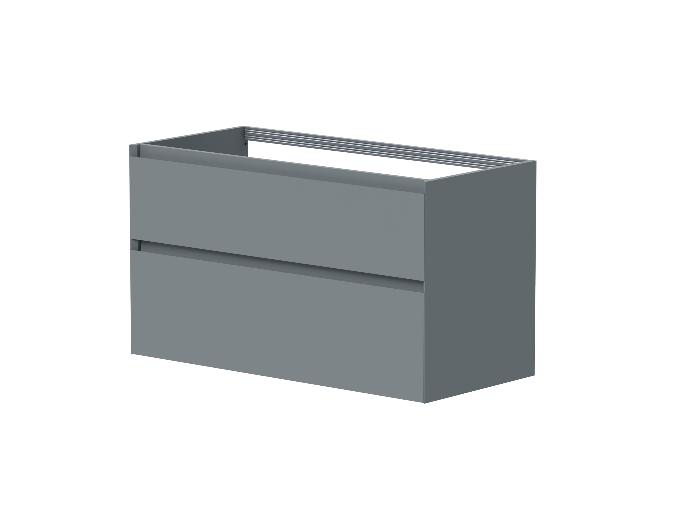 SanoBlu Pure wastafelmeubel 100 cm steenblauw met keramische wastafel 3