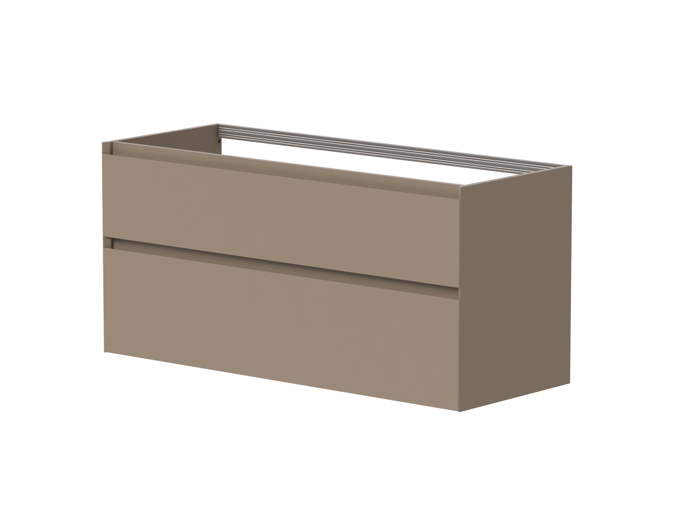 SanoBlu Pure wastafelmeubel 120 cm cacao bruin met keramische wastafel 3