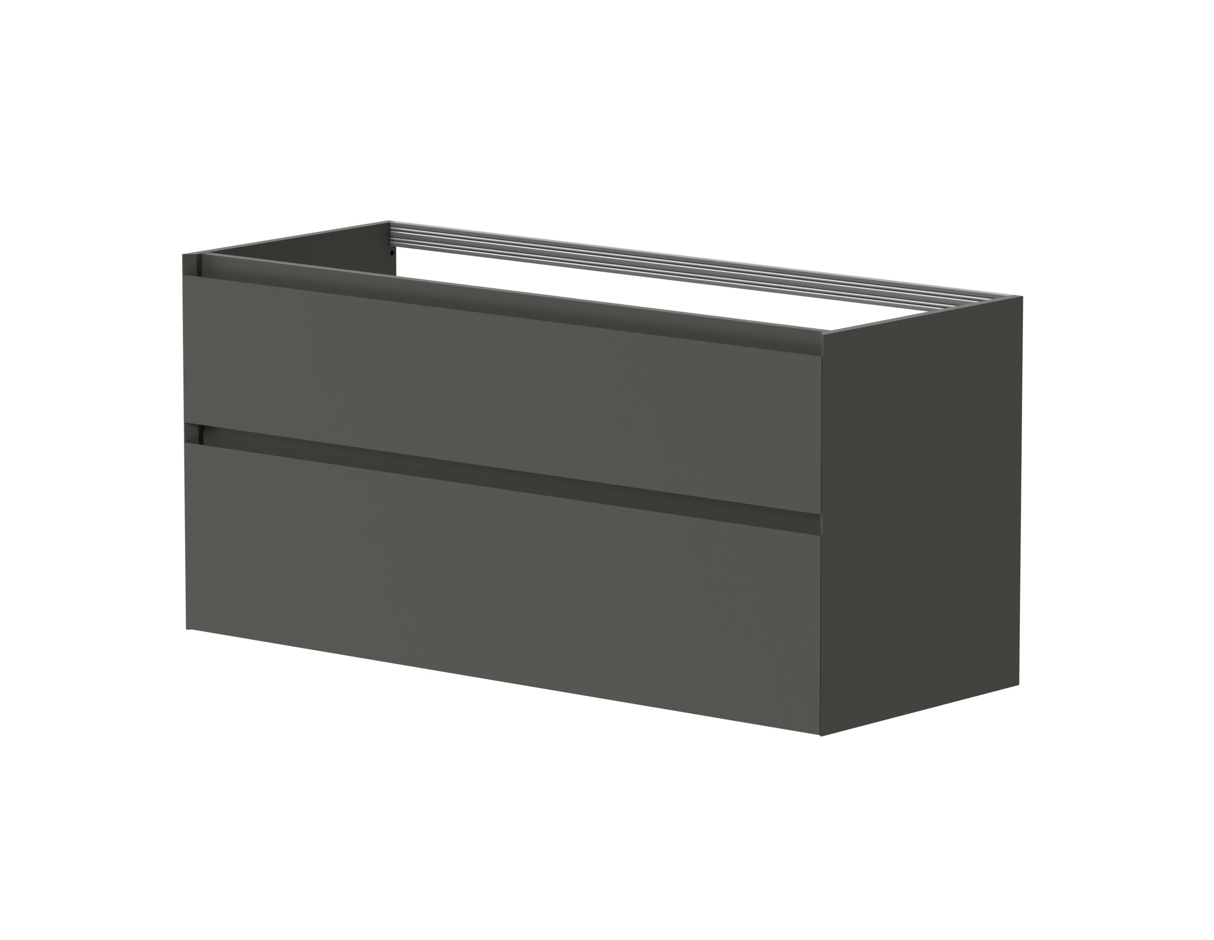 SanoBlu Pure wastafelmeubel 120 cm antracietgrijs met dubbele keramische wastafel