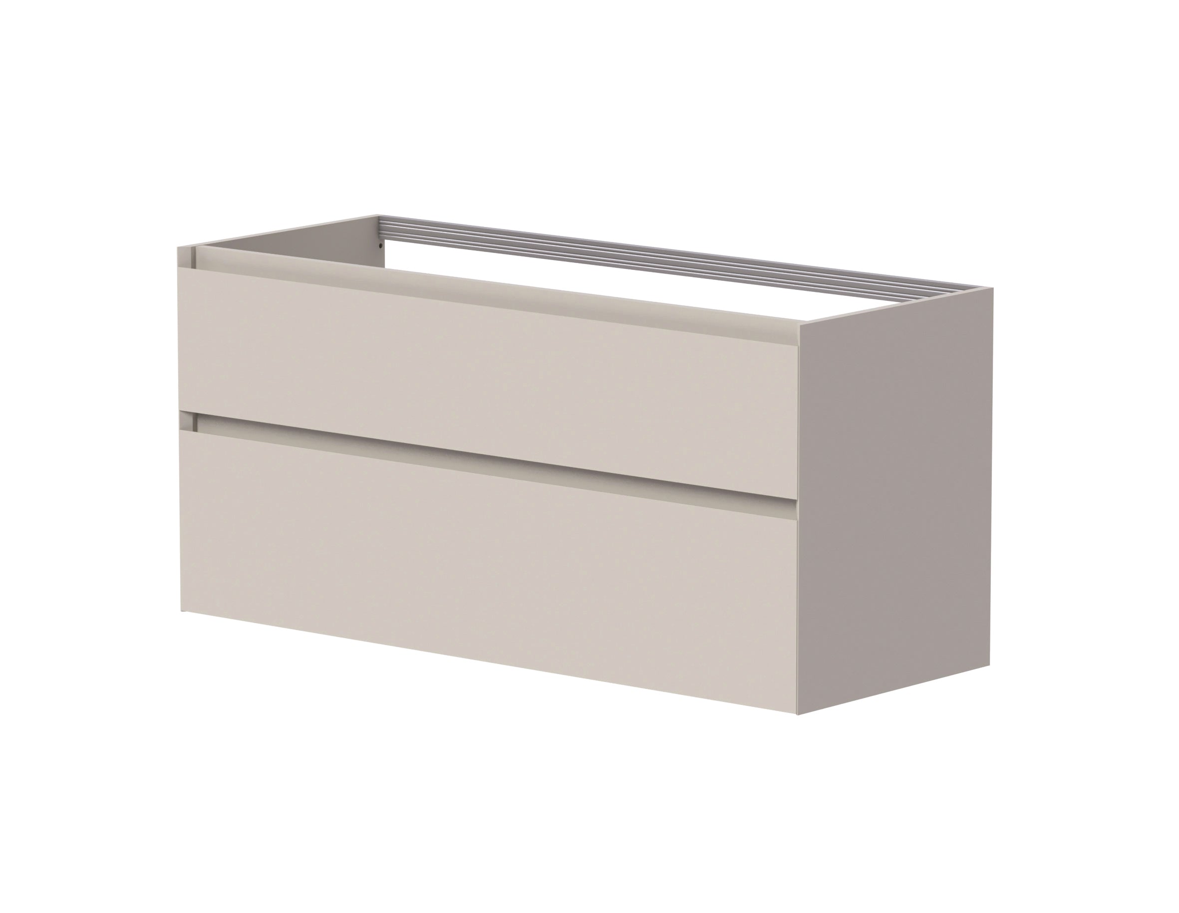 SanoBlu Pure 120cm wastafelmeubel cashmere grijs met corian wastafel