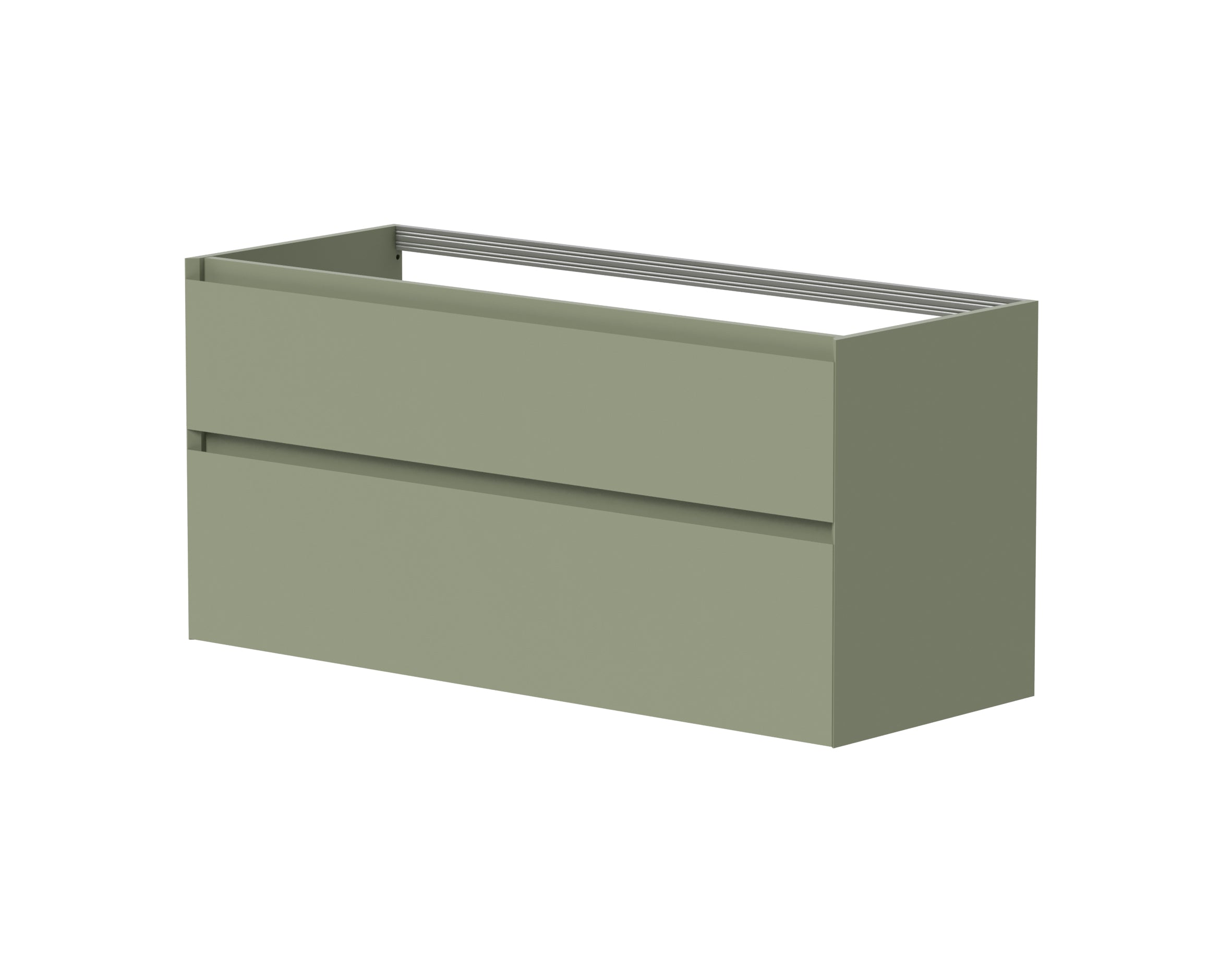 SanoBlu Pure wastafelmeubel 120 cm savanne groen met corian wastafel wasbak rechts