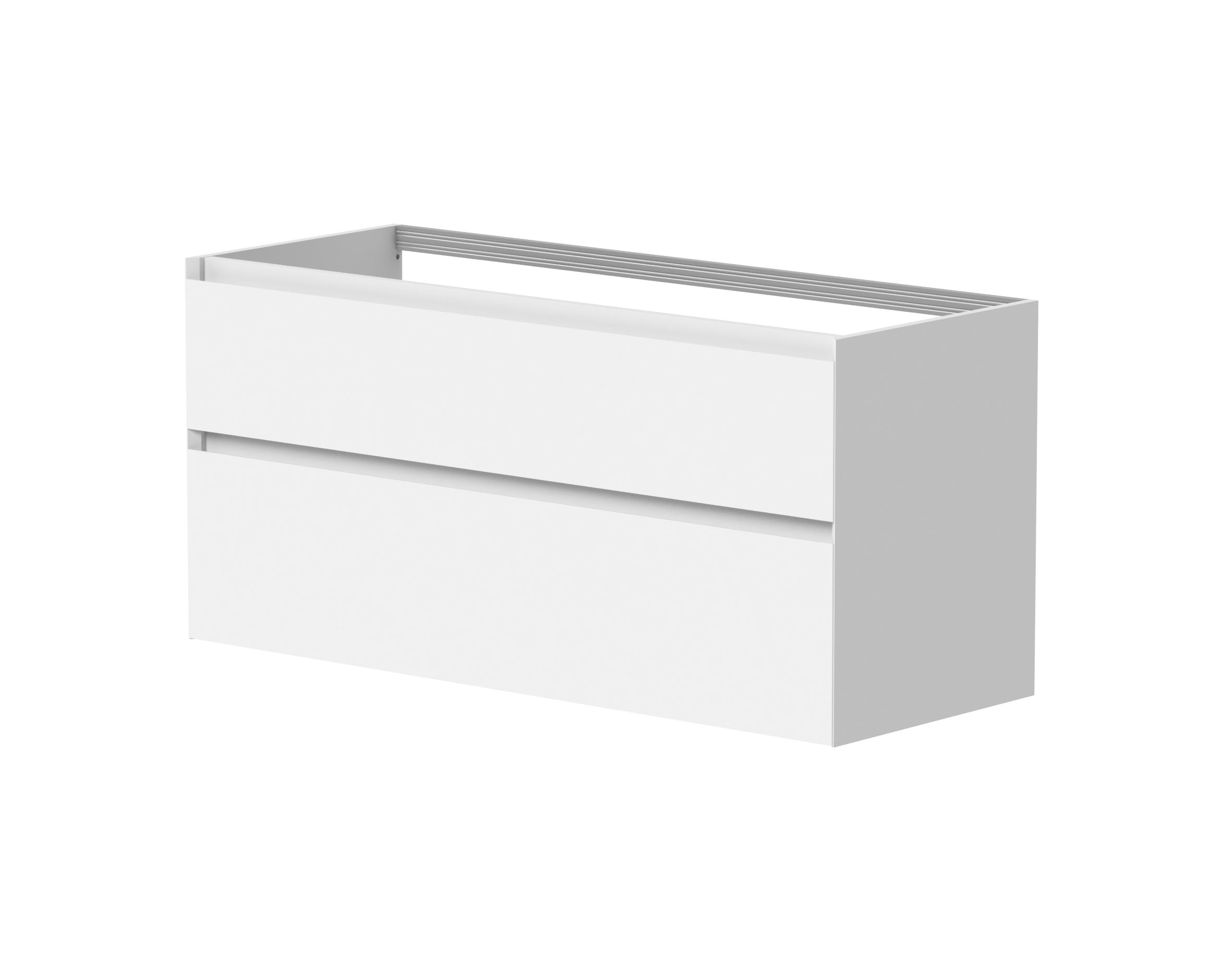 SanoBlu Pure wastafelmeubel 120 cm mat wit met corian wastafel wasbak rechts