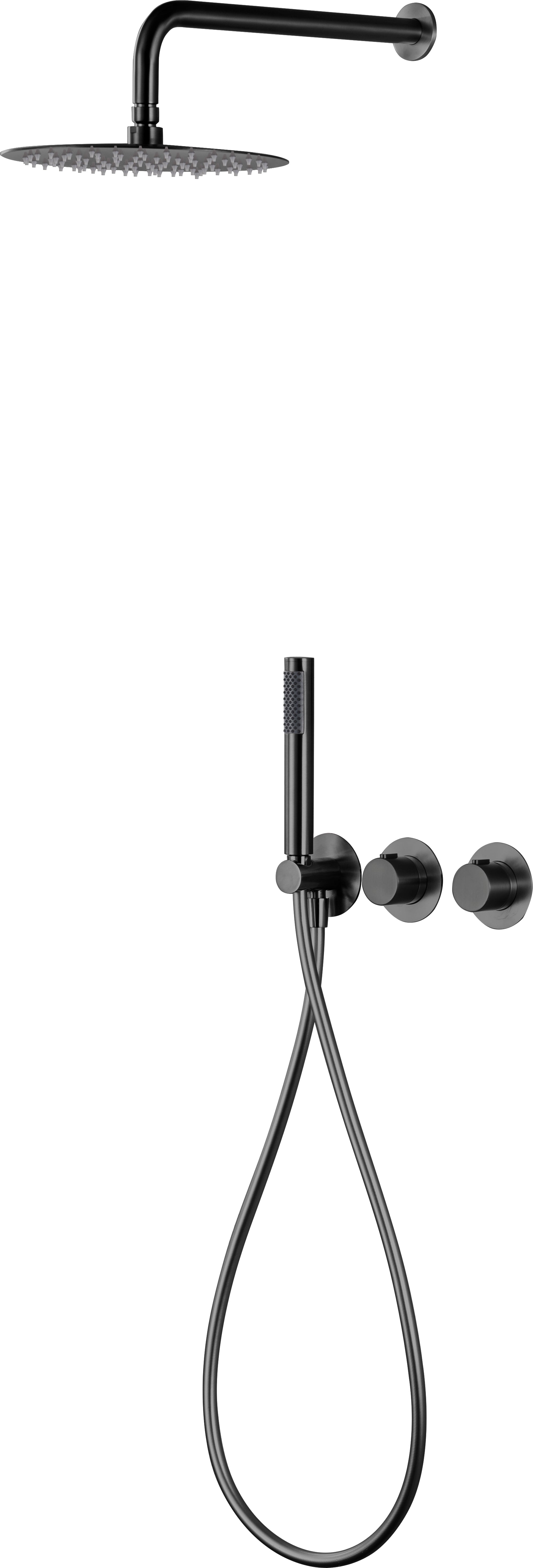 SanoBlu Flow inbouw regendouche black gun metal met 30 cm douchekop 4
