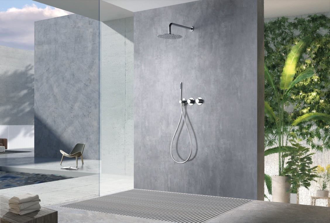 SanoBlu Flow inbouw regendouche chroom met 30 cm douchekop