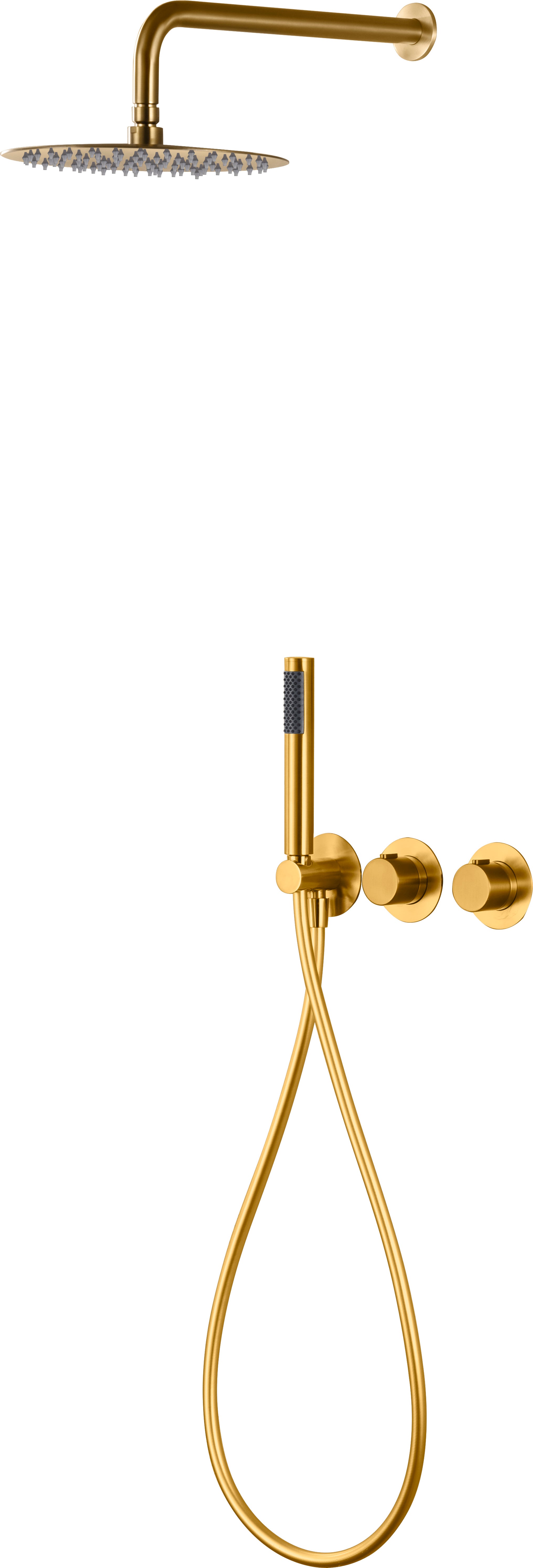 SanoBlu Flow inbouw regendouche geborsteld goud met 25 cm douchekop 4