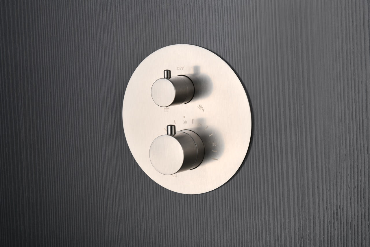 SanoBlu Flow inbouw regendouche geborsteld nikkel met 30 cm douchekop