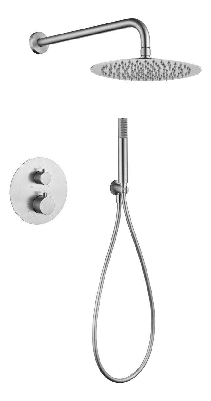 SanoBlu Flow inbouw regendouche geborsteld nikkel met 30 cm douchekop 3